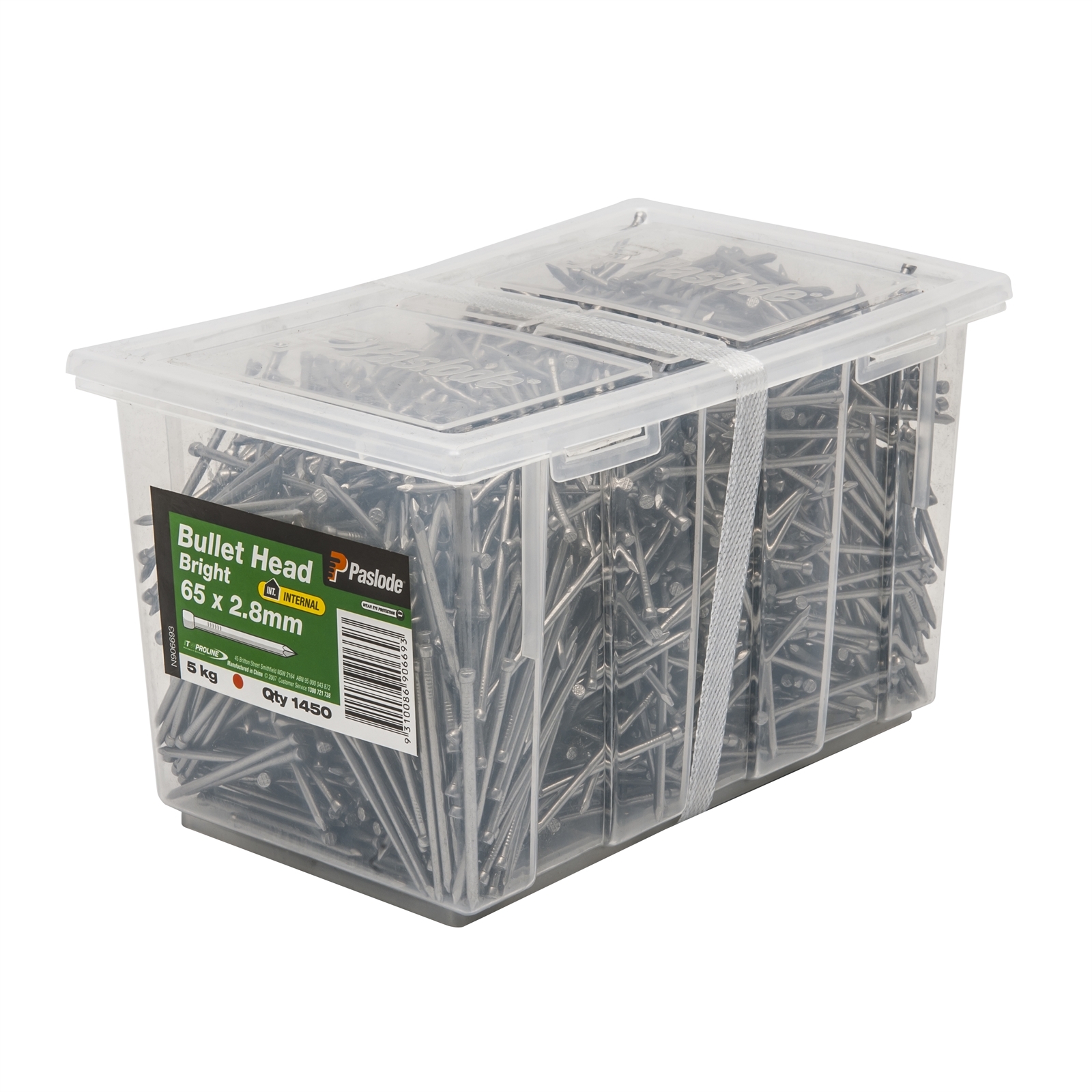Paslode 65 x 2.8mm 5kg Bright Bullet Head Nail - 1450 Pack