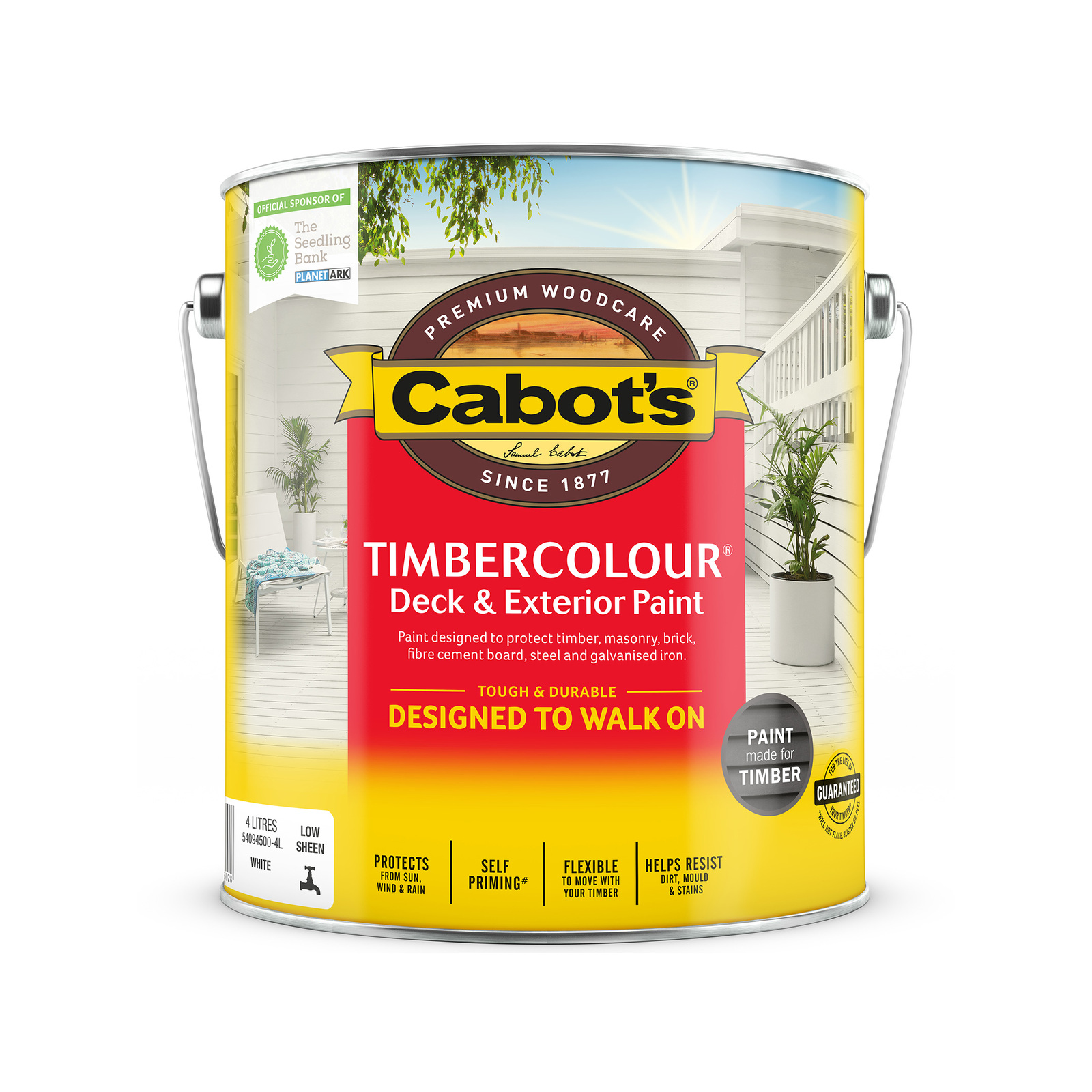 Cabot's 4L White Timbercolour Deck And Exterior Paint - 4L
