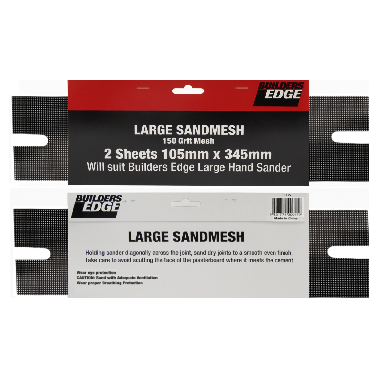 Builders Edge 105 x 345mm Large Sand Mesh Sheet - 2 Pack
