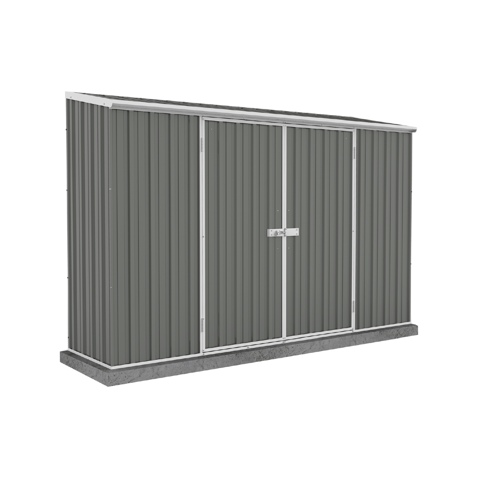 Absco Sheds 3.0 x 0.78 x 1.95m Woodland Grey Double Door Space Saver Garden Shed