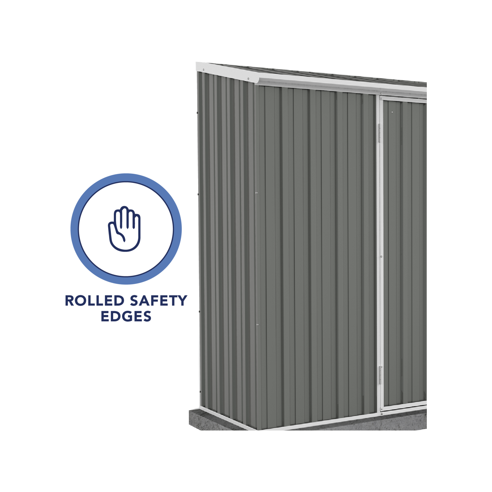 Absco Sheds 3.0 x 0.78 x 1.95m Woodland Grey Double Door Space Saver Garden Shed