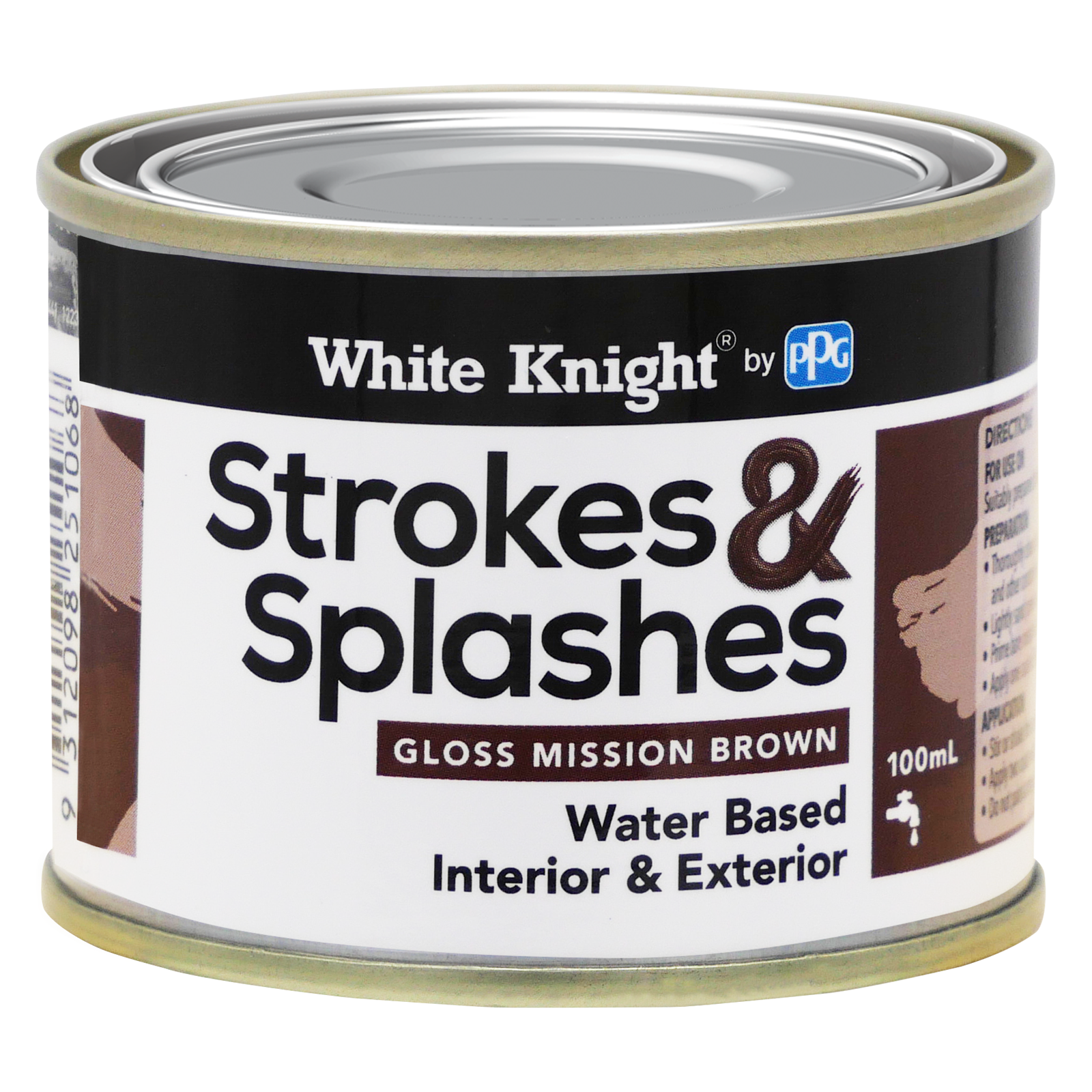 White Knight 100ml Mission Brown Strokes and Splashes Paint