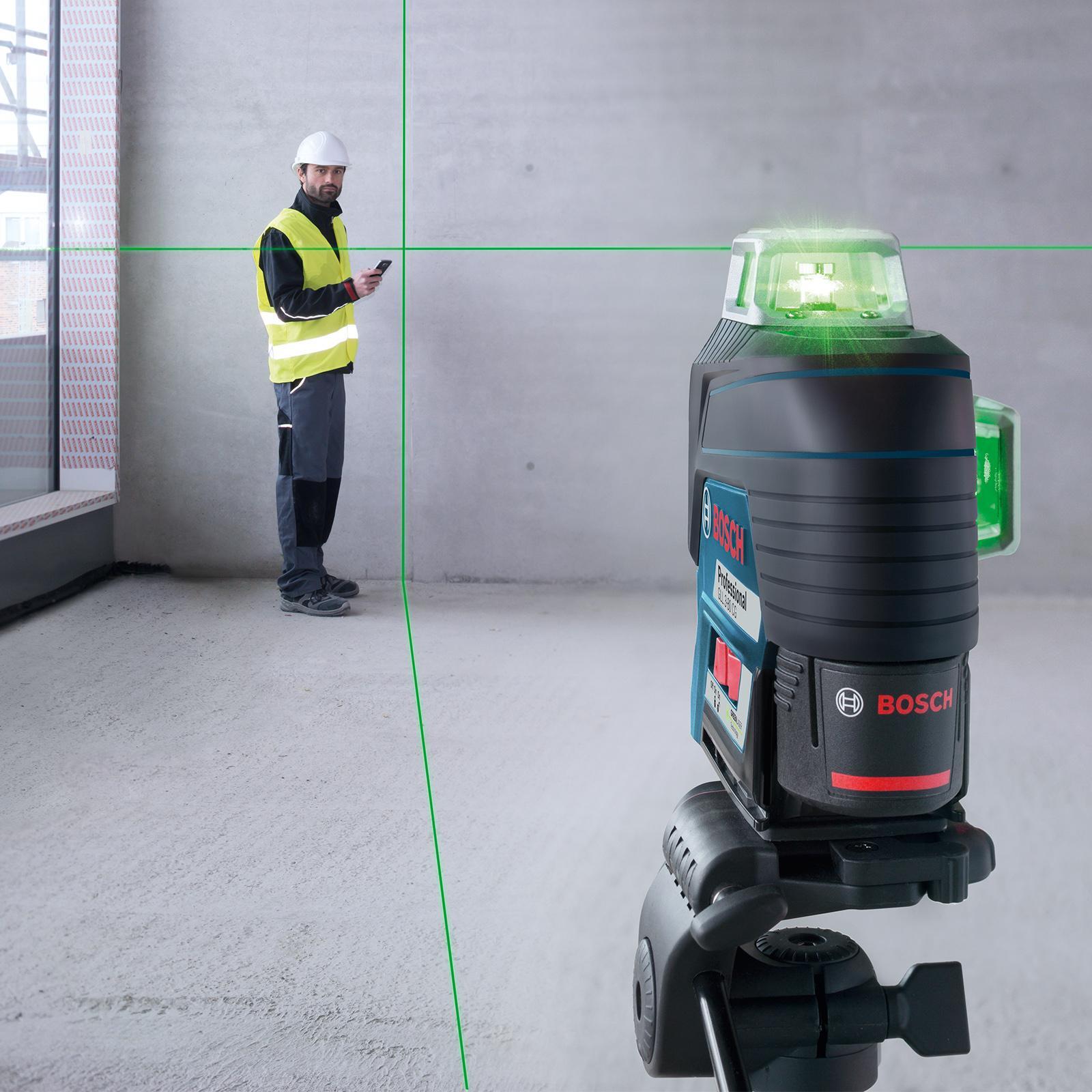 Bosch 12V Professional 30m 3x360° Green Beam Line Laser IP54 1/4", 5/8" Tripod thread 3 Bosch 12V Professional 30m 3x360° Green Beam Line Laser IP54 1/4", 5/8" Tripod thread