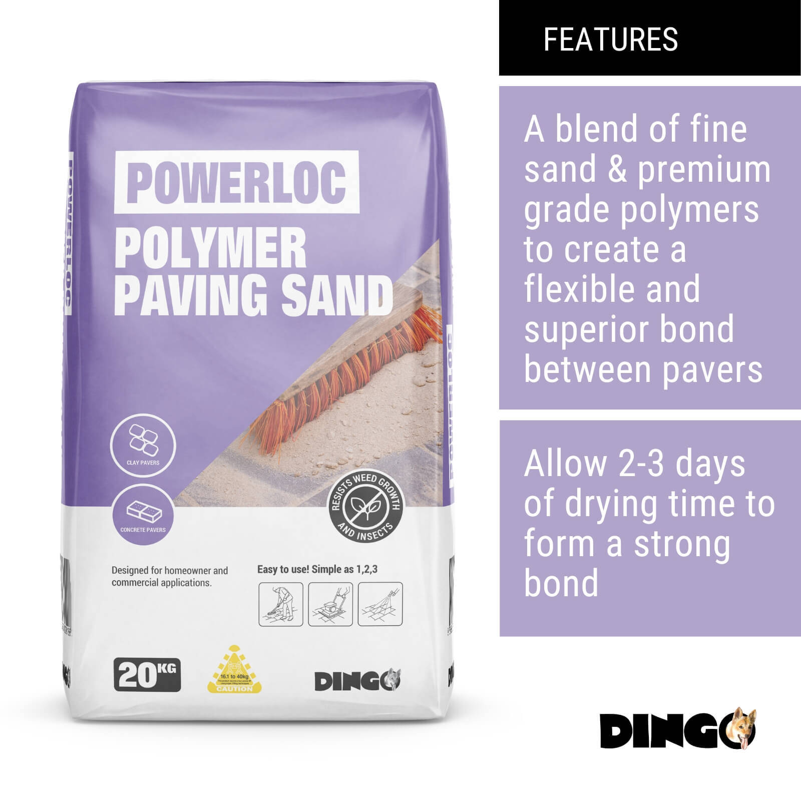 Dingo 20kg Powerloc Polymer Paving Sand