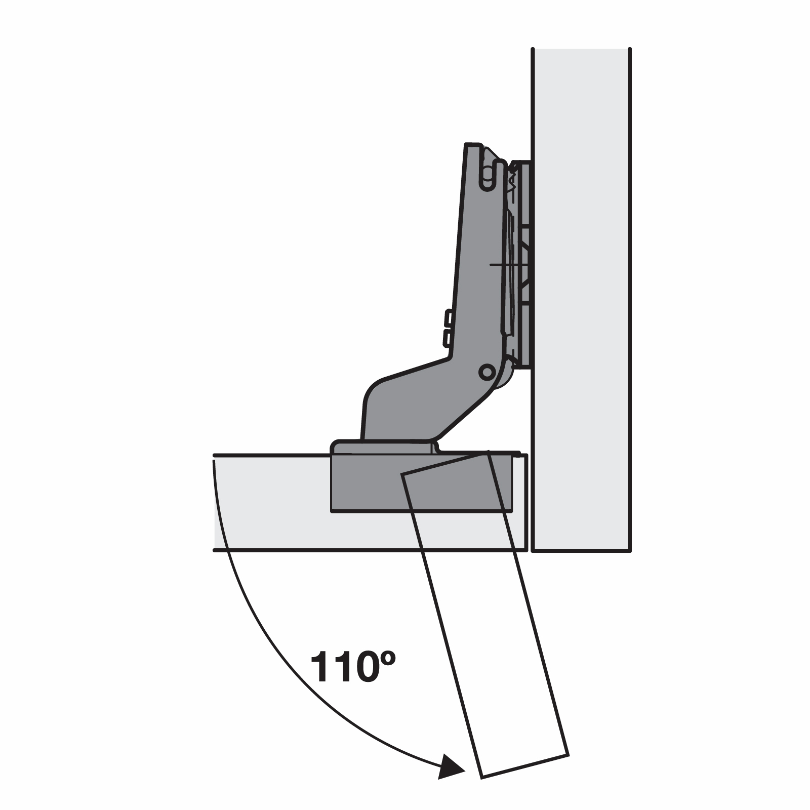 Hafele 110° Push Hinge Inset Clip On - 1 Pair