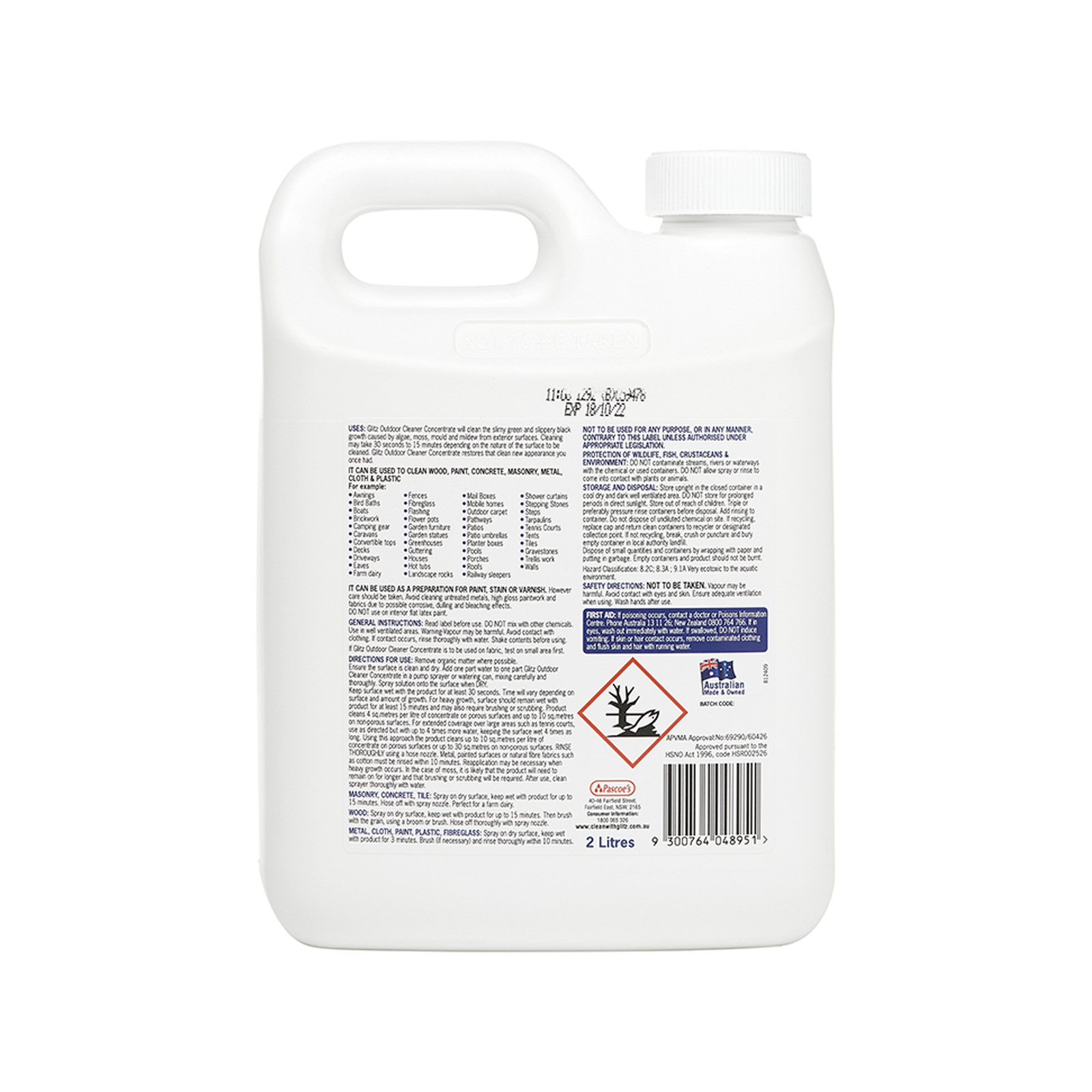 Glitz 2L Outdoor Cleaner Concentrate - 2L