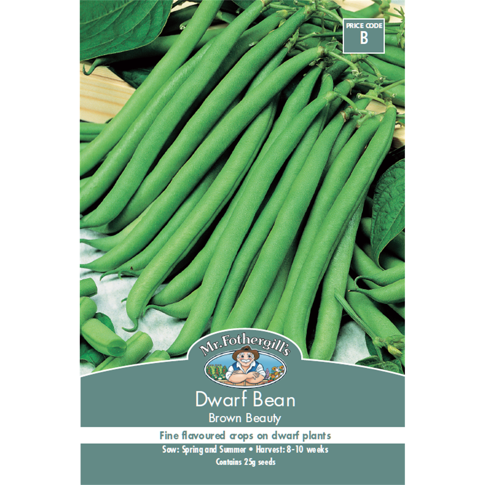 Mr Fothergill's Brown Beauty Dwarf Bean Vegetable Seed