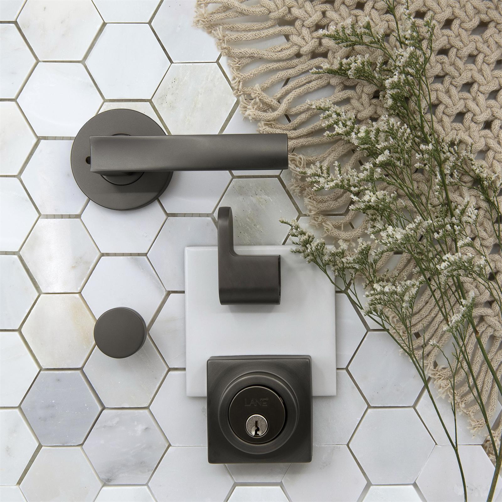 Lane 32mm Gun Metal Thick Round Knob