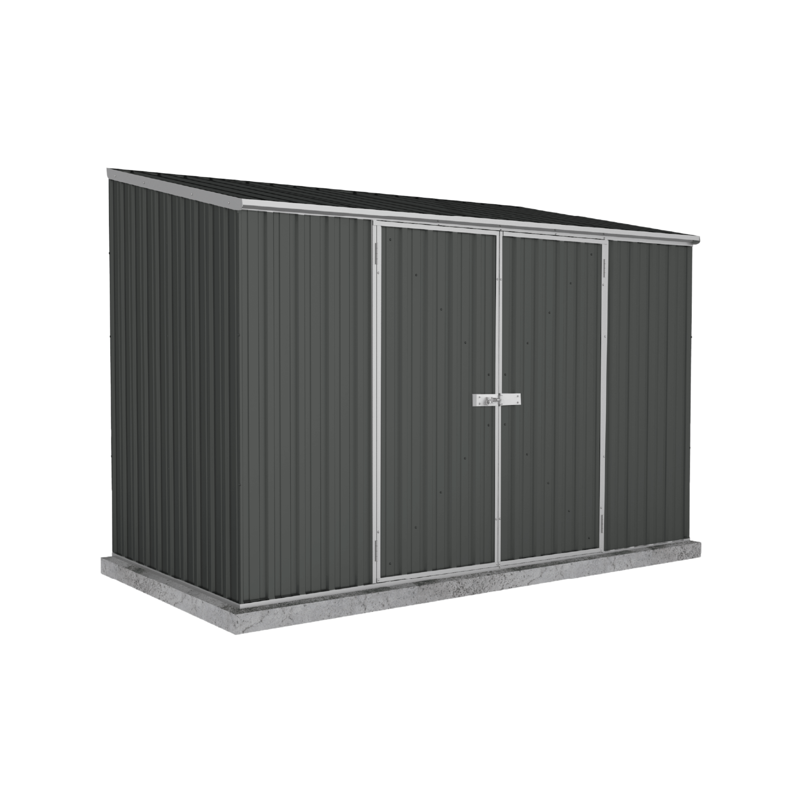 Absco Sheds 3.0 x 1.52 x 2.08m Monument Space Saver Double Door Garden Shed