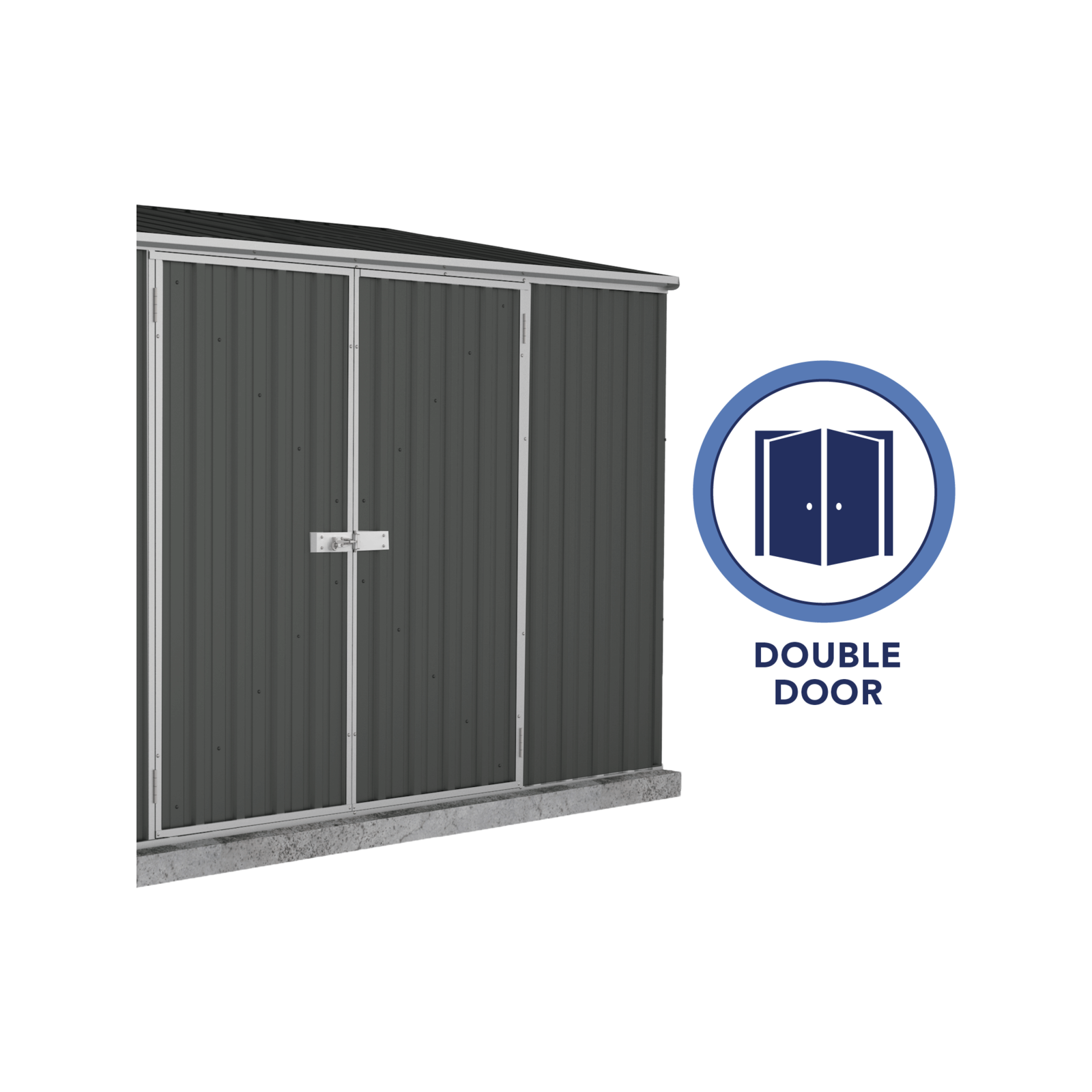 Absco Sheds 3.0 x 1.52 x 2.08m Monument Space Saver Double Door Garden Shed 5 Absco Sheds 3.0 x 1.52 x 2.08m Monument Space Saver Double Door Garden Shed