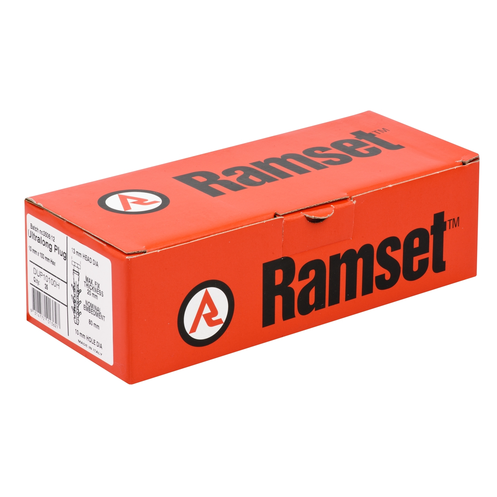 Ramset 10 x 100mm Hex Head Ultra Long RamPlug - 25 Pack