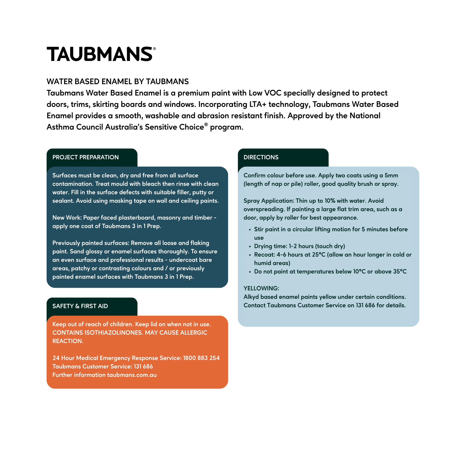 Taubmans 4L Accent Gloss Water Based Enamel