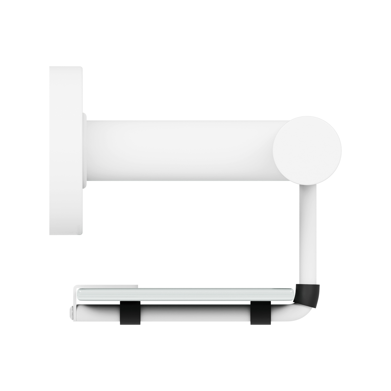 evekare White Bath Shelf Grab Rail