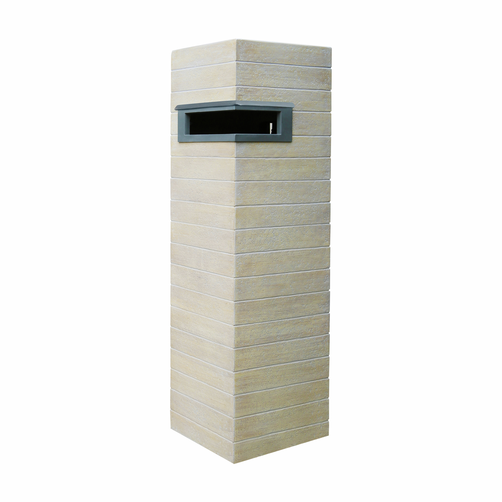 Northcote Pottery 26 x 26 x 89cm Travertine Campbell Pillar Letterbox