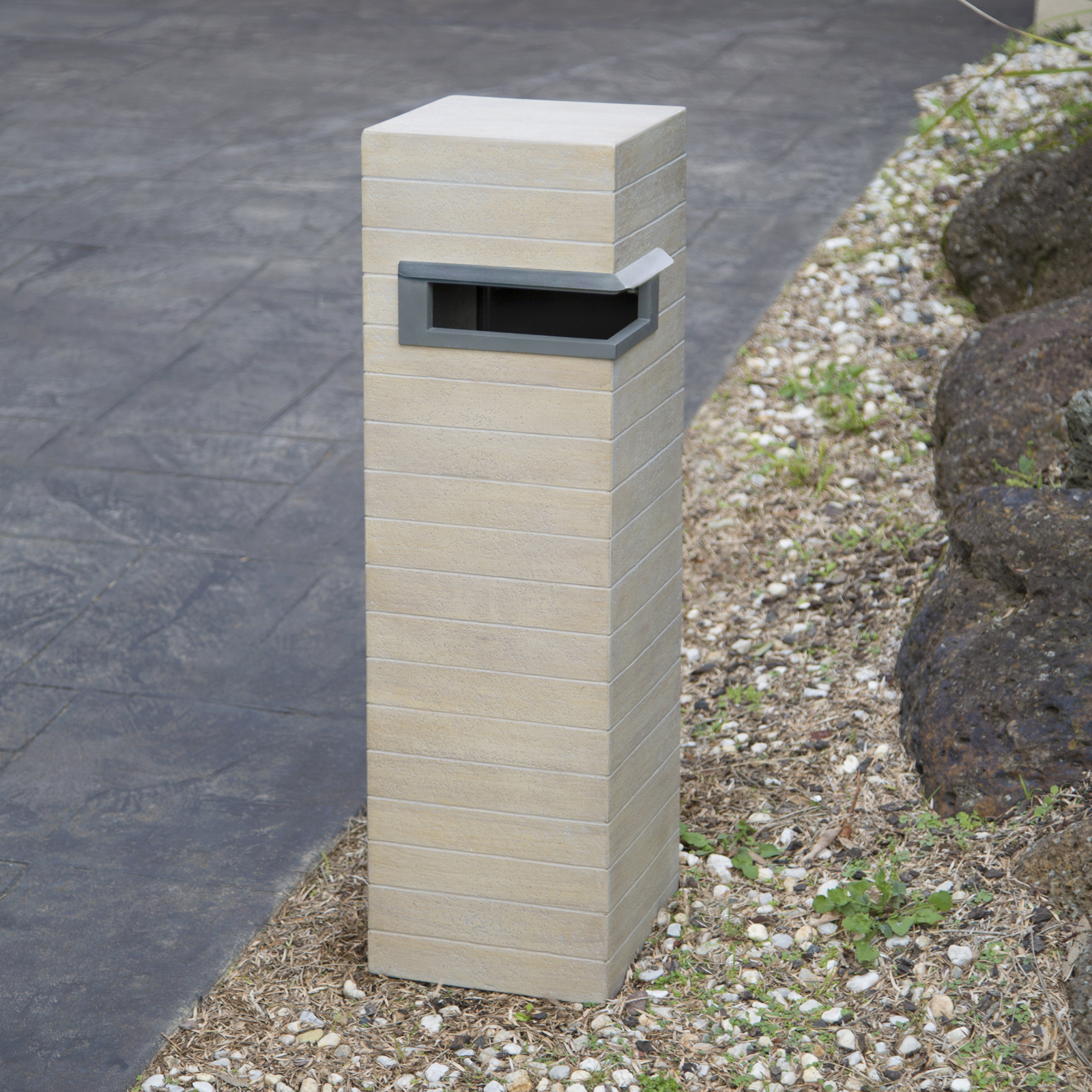 Northcote Pottery 26 x 26 x 89cm Travertine Campbell Pillar Letterbox