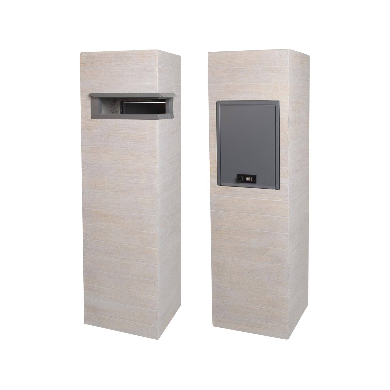 Northcote Pottery 26 x 26 x 89cm Travertine Campbell Pillar Letterbox