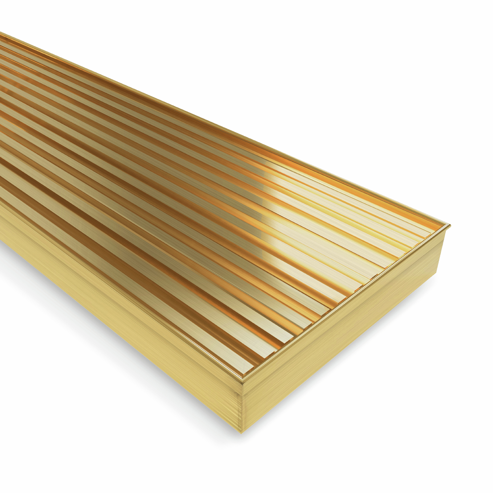 Forme 900 × 100mm Brushed Gold PVD Stainless Steel Mesh Floor Waste