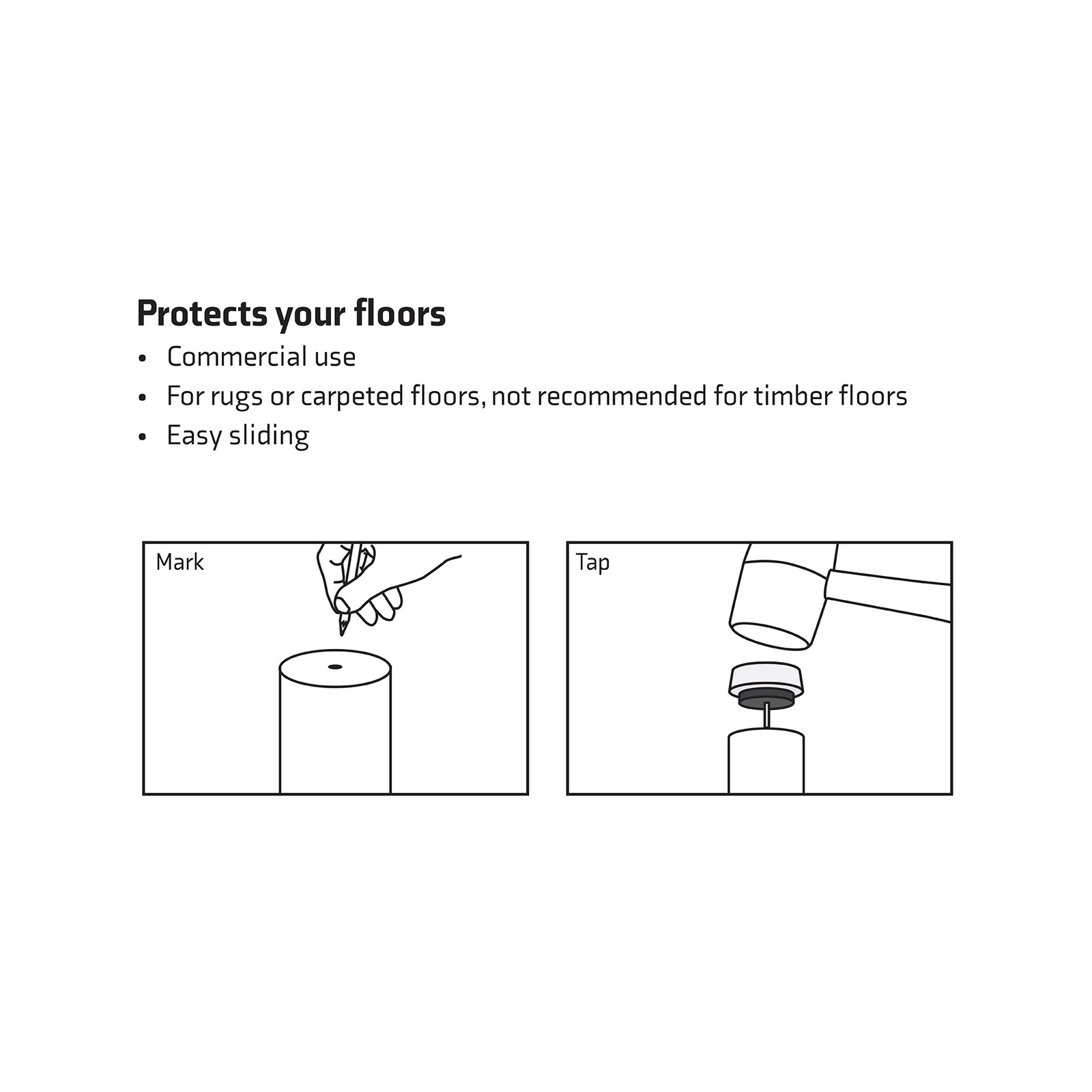 Surface Gard 22mm White Plastic Cushioned Glide - 4 Pack 4 Surface Gard 22mm White Plastic Cushioned Glide - 4 Pack