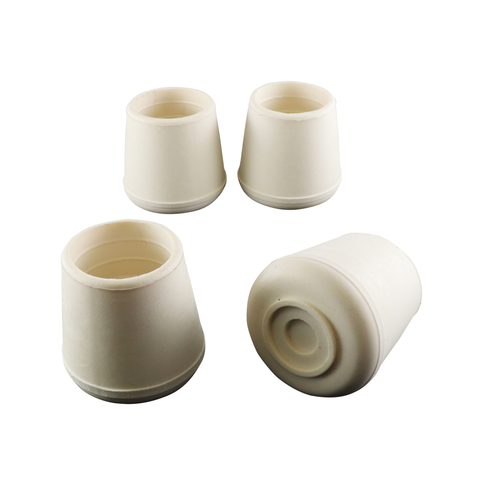 Surface Gard 29mm White Round External Rubber Chair Tips - 4 Pack