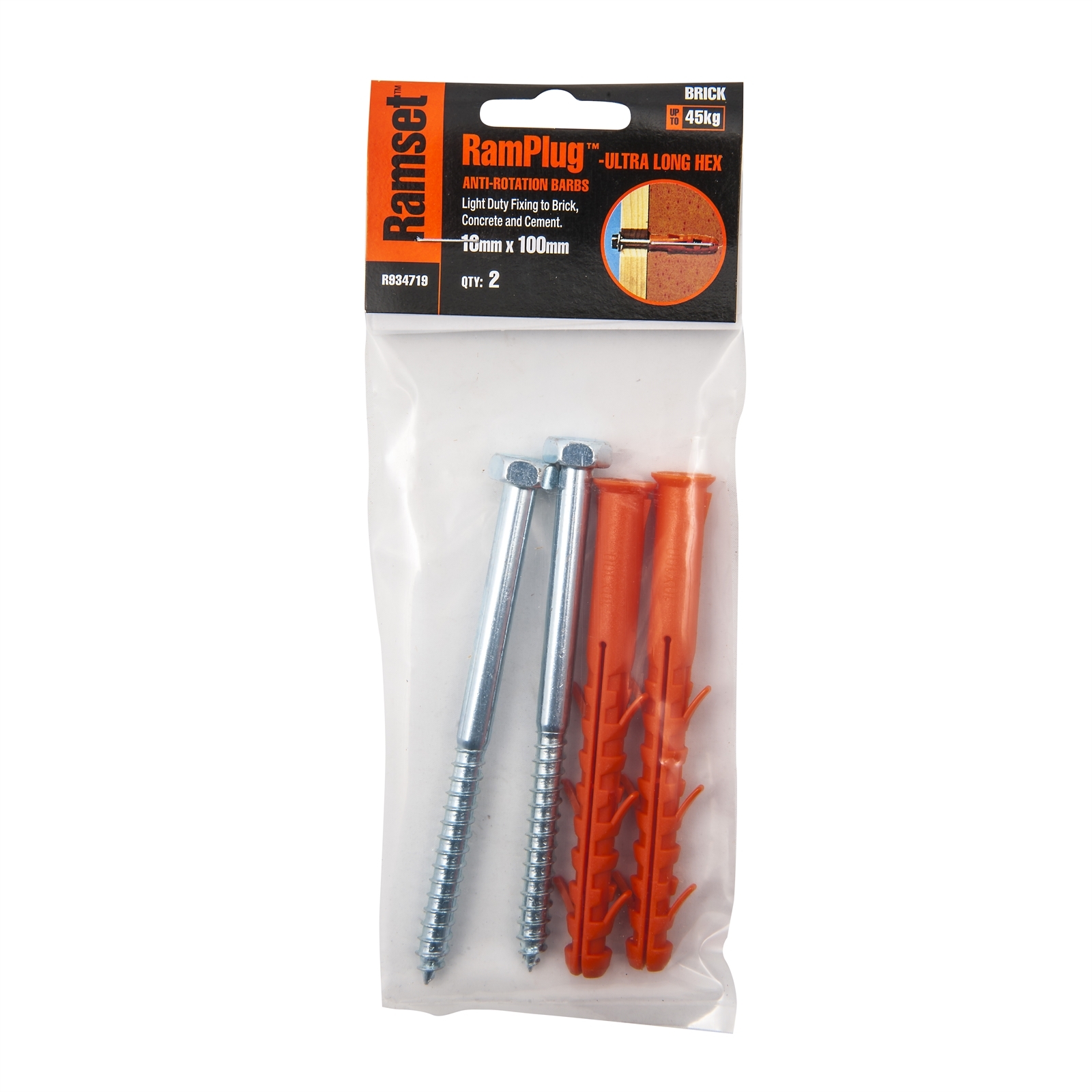 Ramset 10 x 100mm Ultra Long RamPlug - 2 Pack