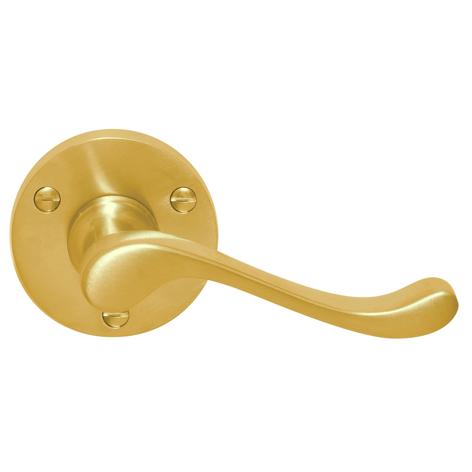 Delf Polished Brass Malvern Leverset On Round Rose
