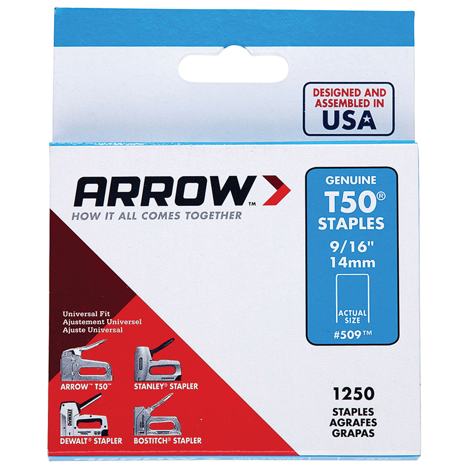 Arrow 14mm T50 Staples - 1250 Pack