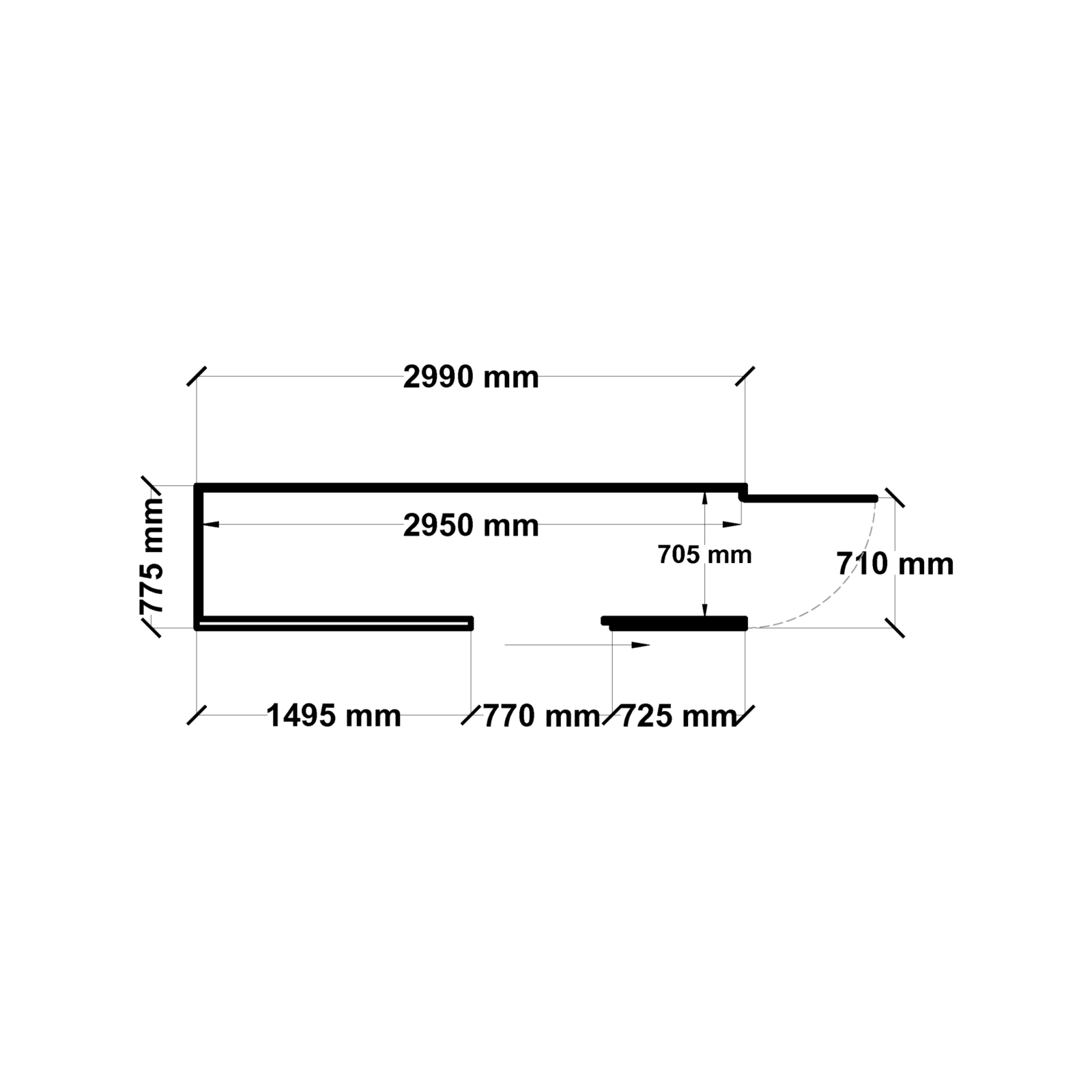 Build-a-Shed 0.8 x 3 x 2m Single Hinged Door Shed with Single Sliding Side Door - Cream