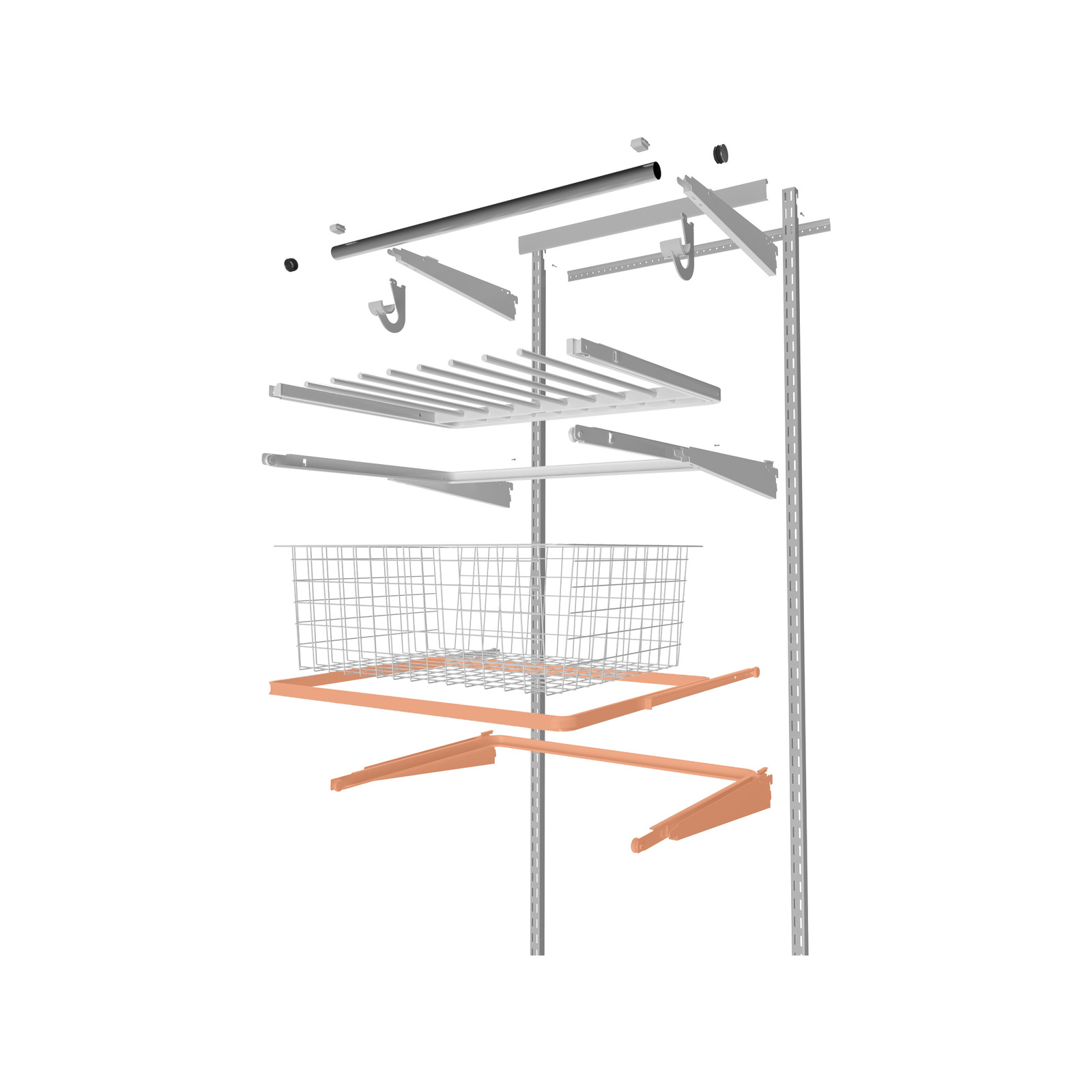 Flexi Storage Home Solutions Black Double Slot Sliding Basket Frame 5 Flexi Storage Home Solutions Black Double Slot Sliding Basket Frame