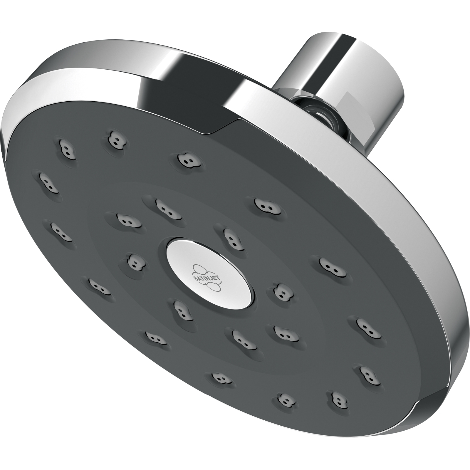 Methven Chrome Kiri Graphite Wall Shower Rose WELS 4 Star 7.5L/min