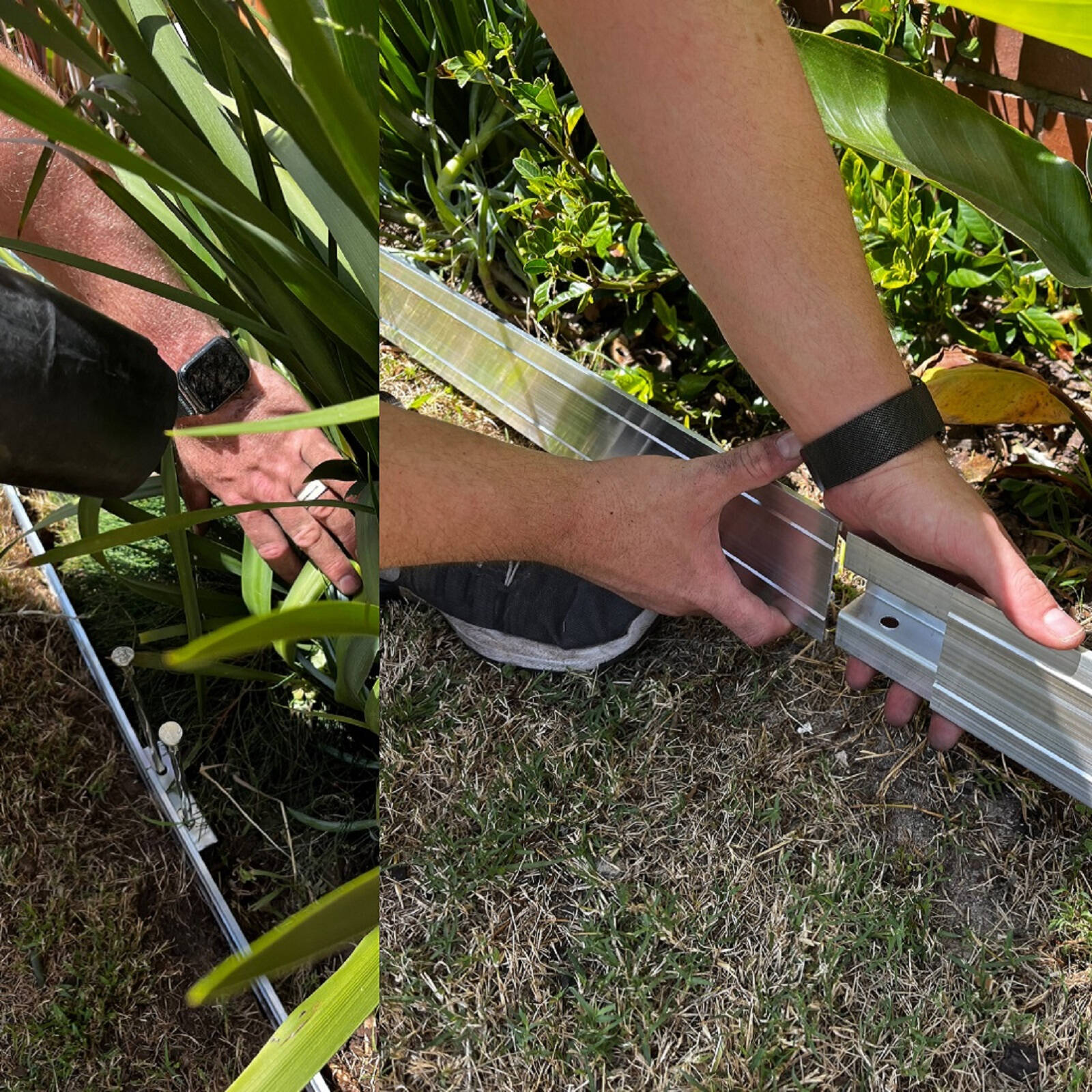 Tuff Edge Brushed Alloy Aluminium Dual Connector - 2 Pack