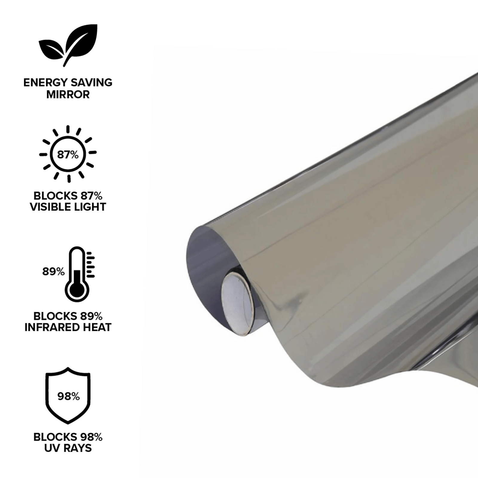 Pillar 1.52 x 10m Mirror Tint Adhesive Window Film 5 Pillar 1.52 x 10m Mirror Tint Adhesive Window Film