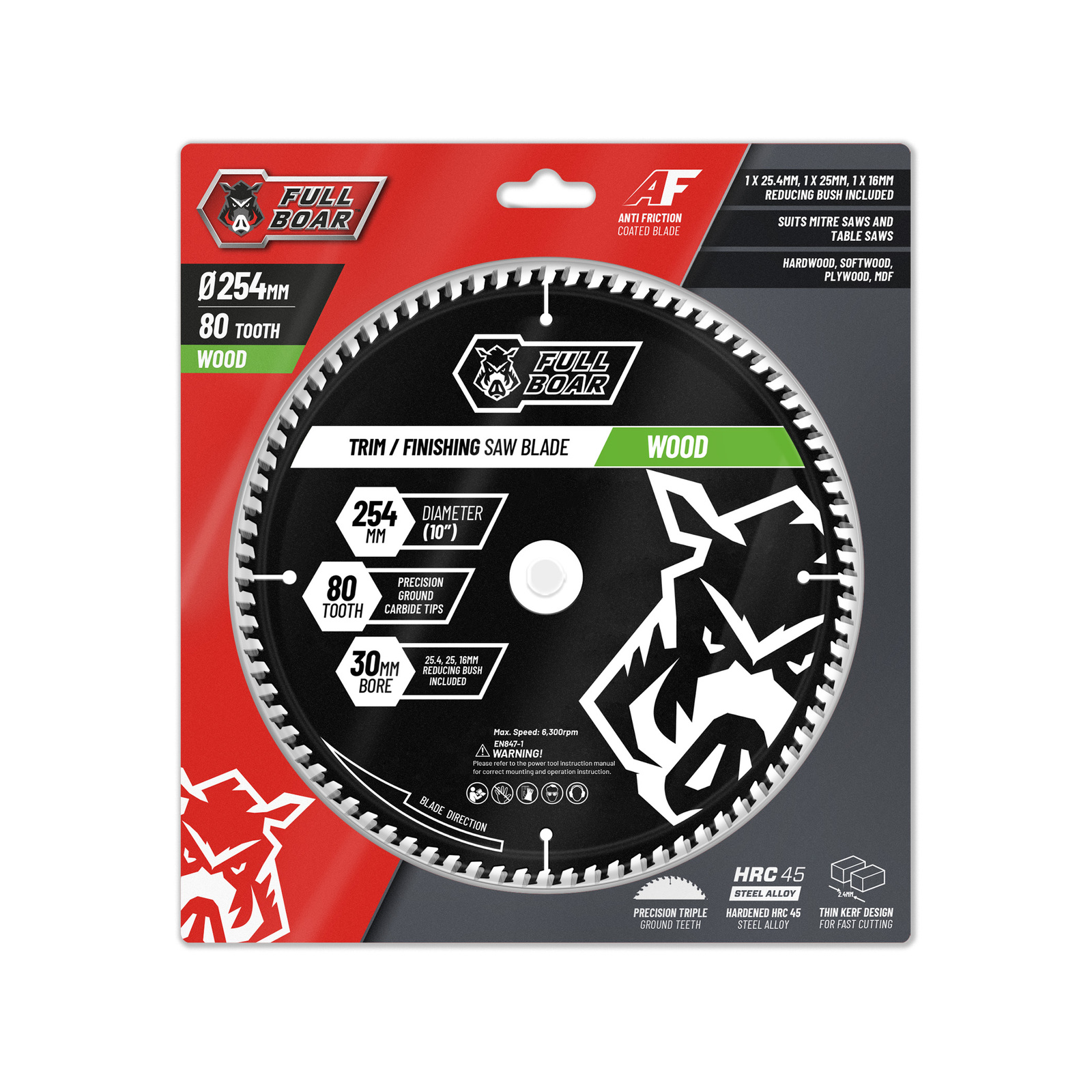 Full Boar 254mm 80T Trade Series Mitre Saw Blade