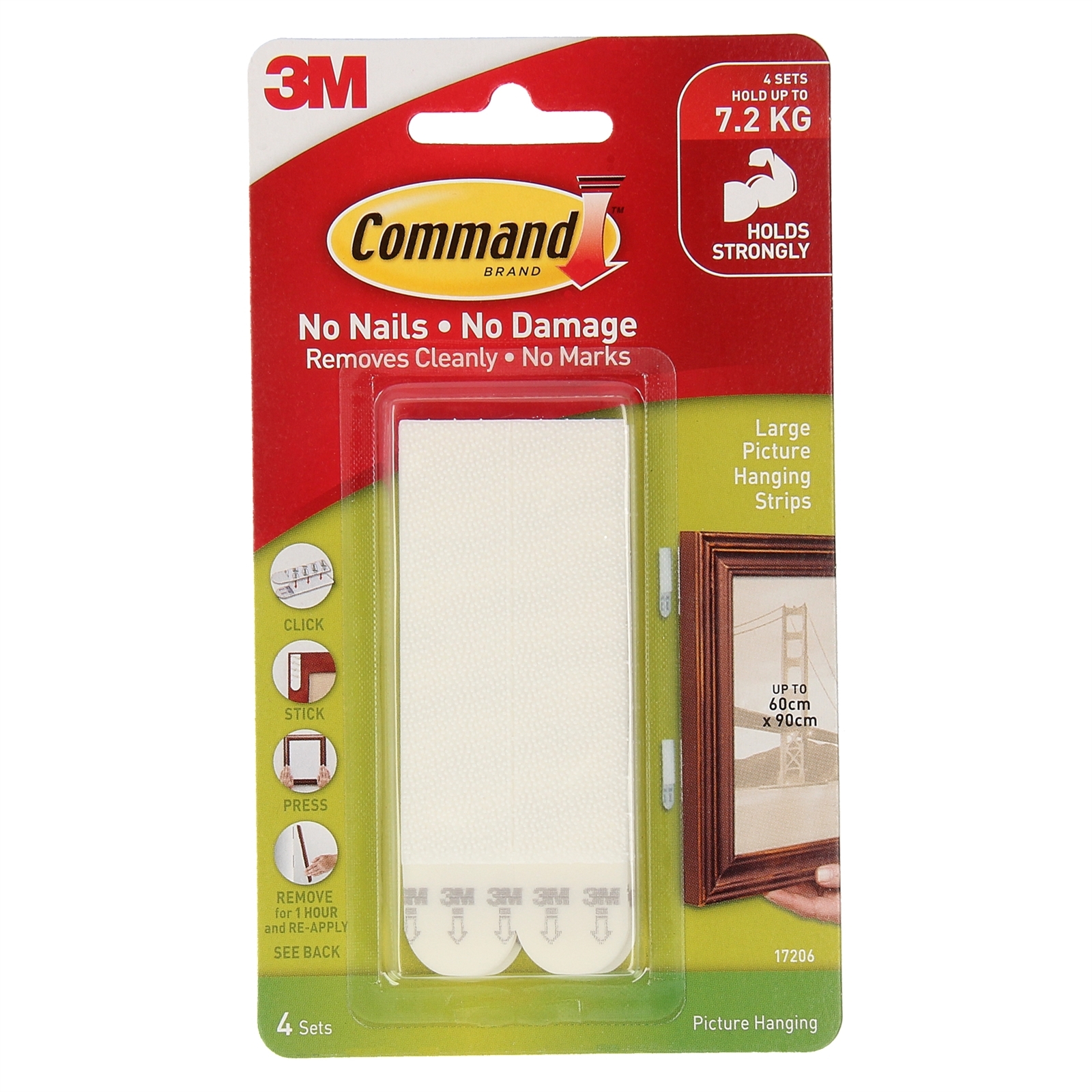 Command Large White Adhesive Picture Hanging Strips - 4 Pack