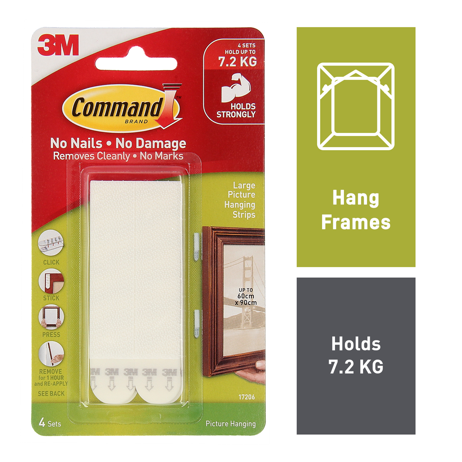 Command Large White Adhesive Picture Hanging Strips - 4 Pack