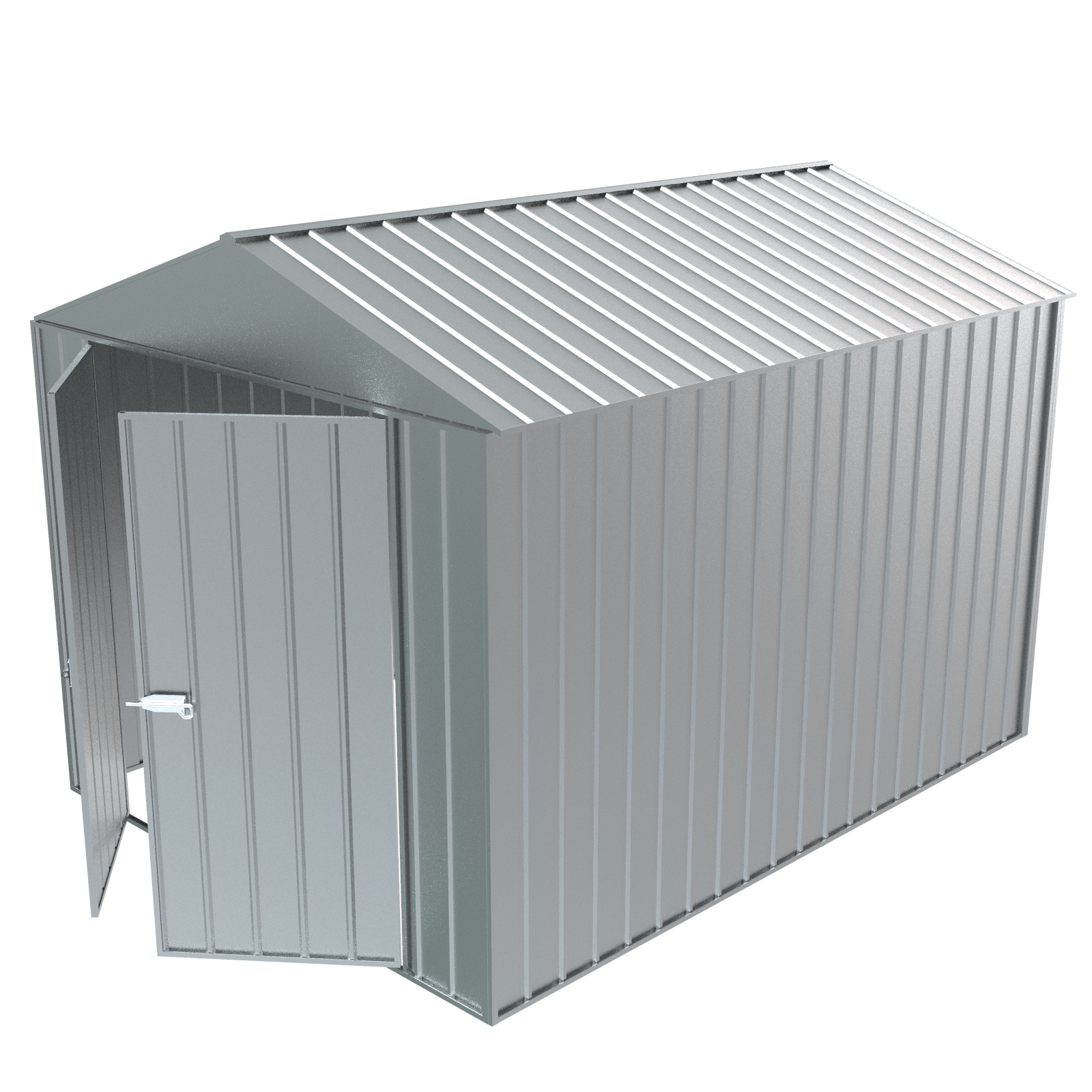 Build-a-Shed 2.3 x 3.0 x 2.3m Gable No Side Doors Shed - Zinc