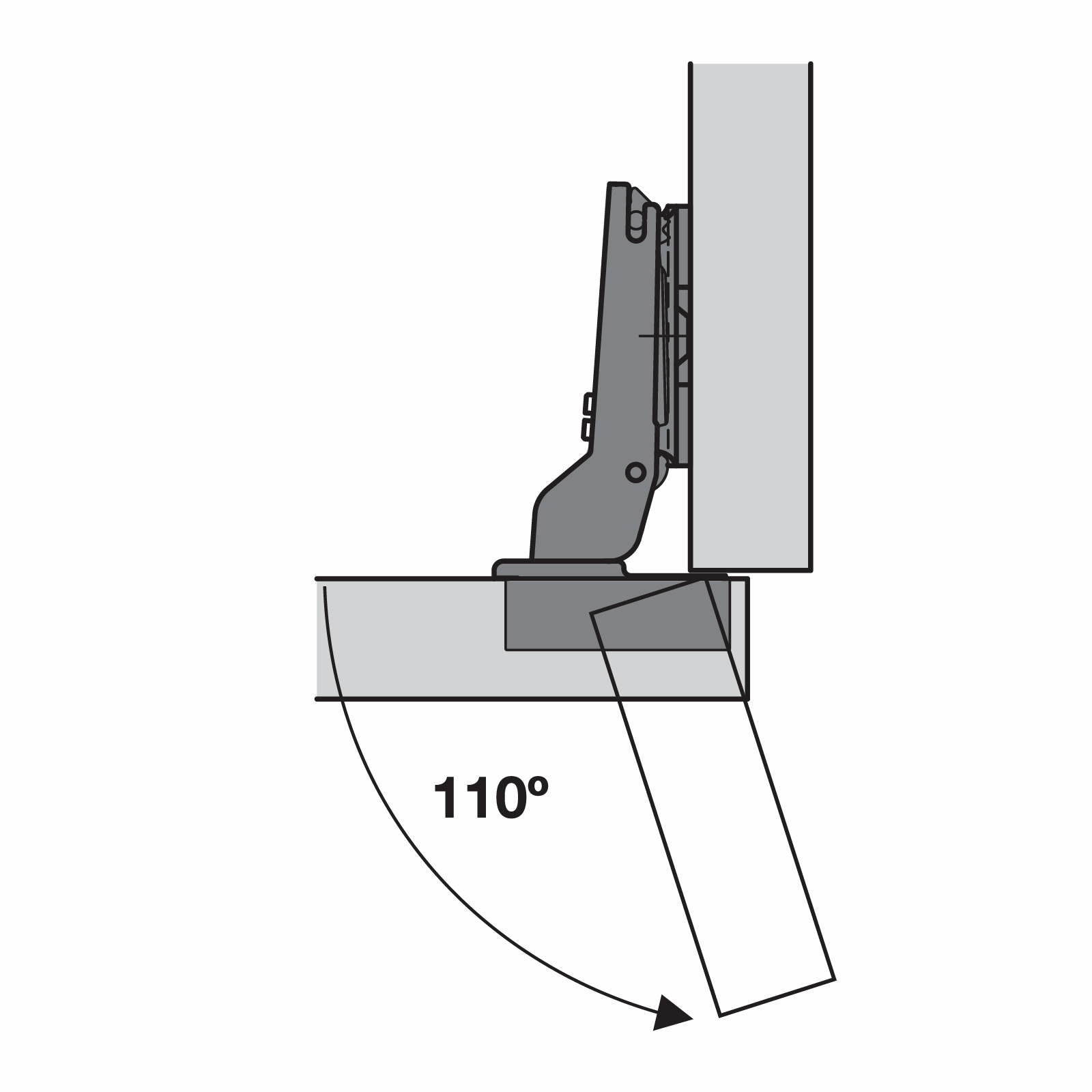 Hafele Salice 110° Hinge Half Overlay Slide On - 1 Pair