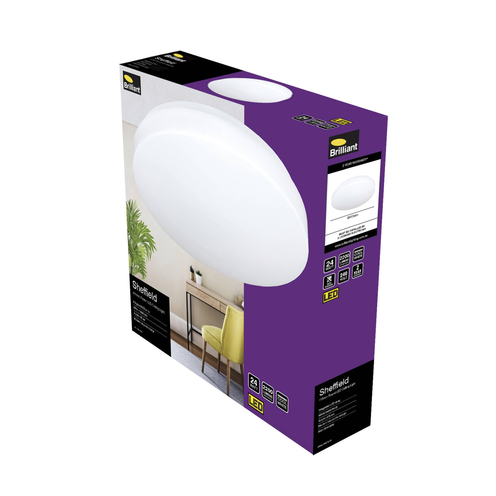 Brilliant 41.5cm 24W LED Sheffield Oyster Ceiling Light 6 Brilliant 41.5cm 24W LED Sheffield Oyster Ceiling Light