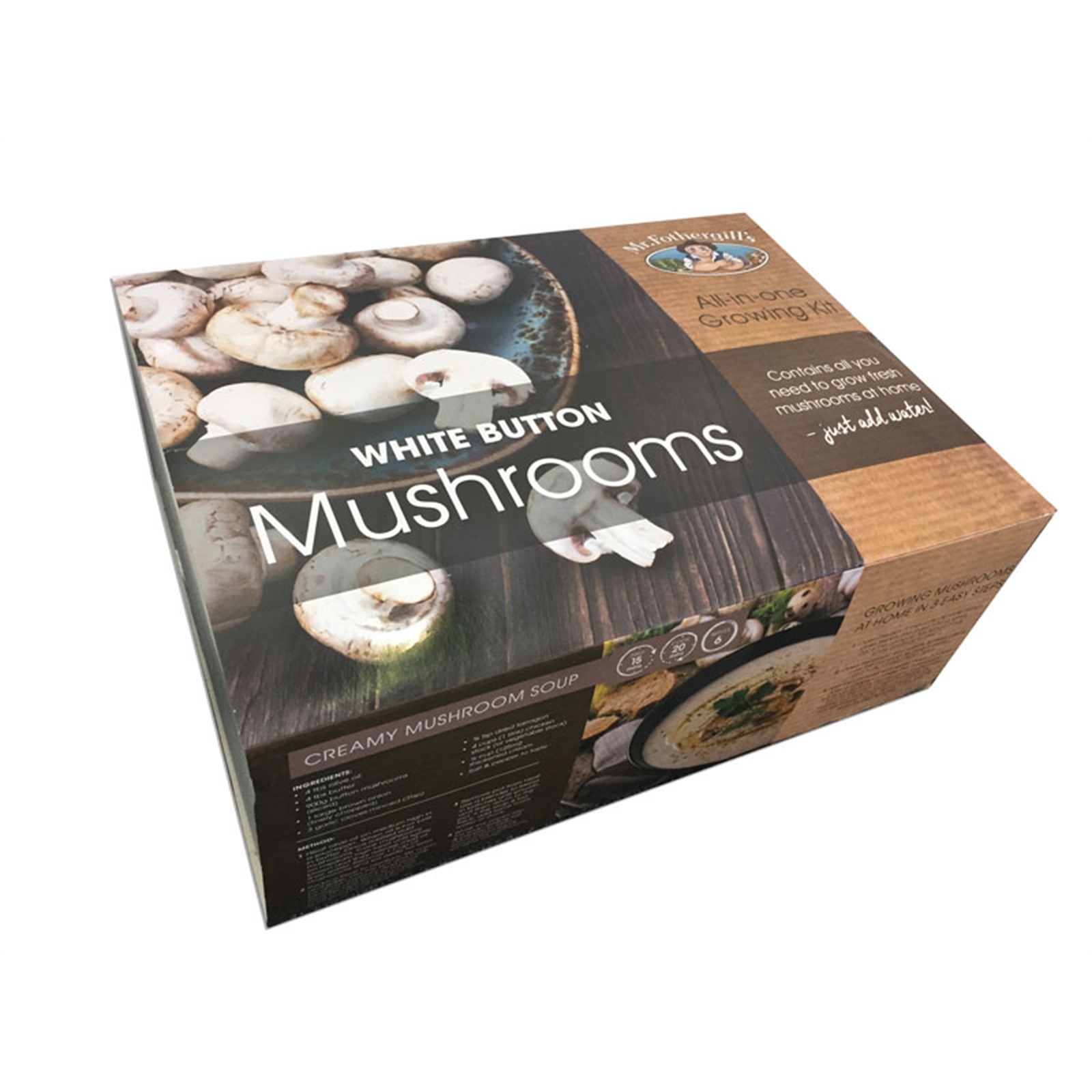 Mr Fothergill's All-In-One White Button Mushroom Growing Kit