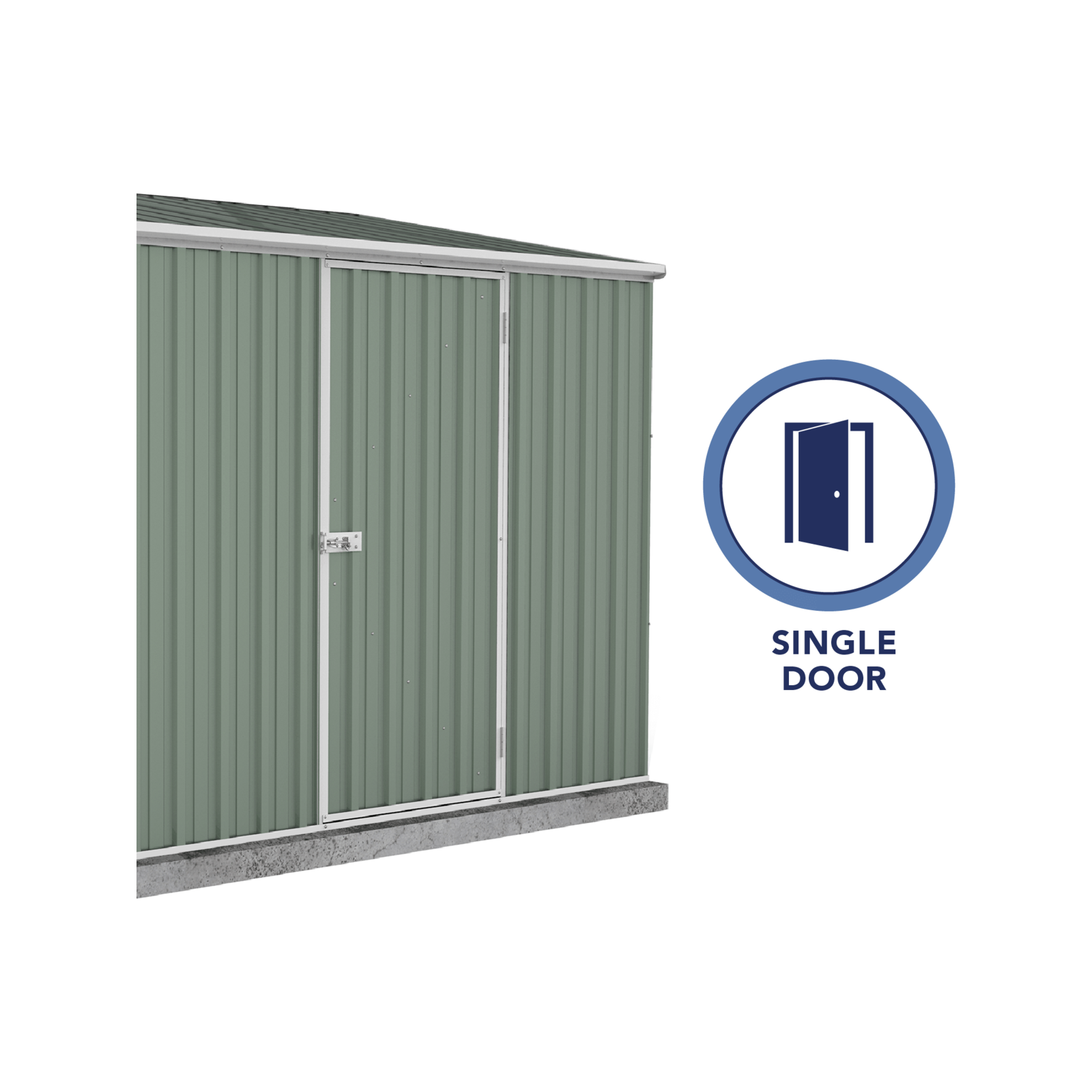 Absco Sheds 3.0 x 1.52 x 2.08m Pale Eucalypt Space Saver Single Door Garden Shed 4 Absco Sheds 3.0 x 1.52 x 2.08m Pale Eucalypt Space Saver Single Door Garden Shed