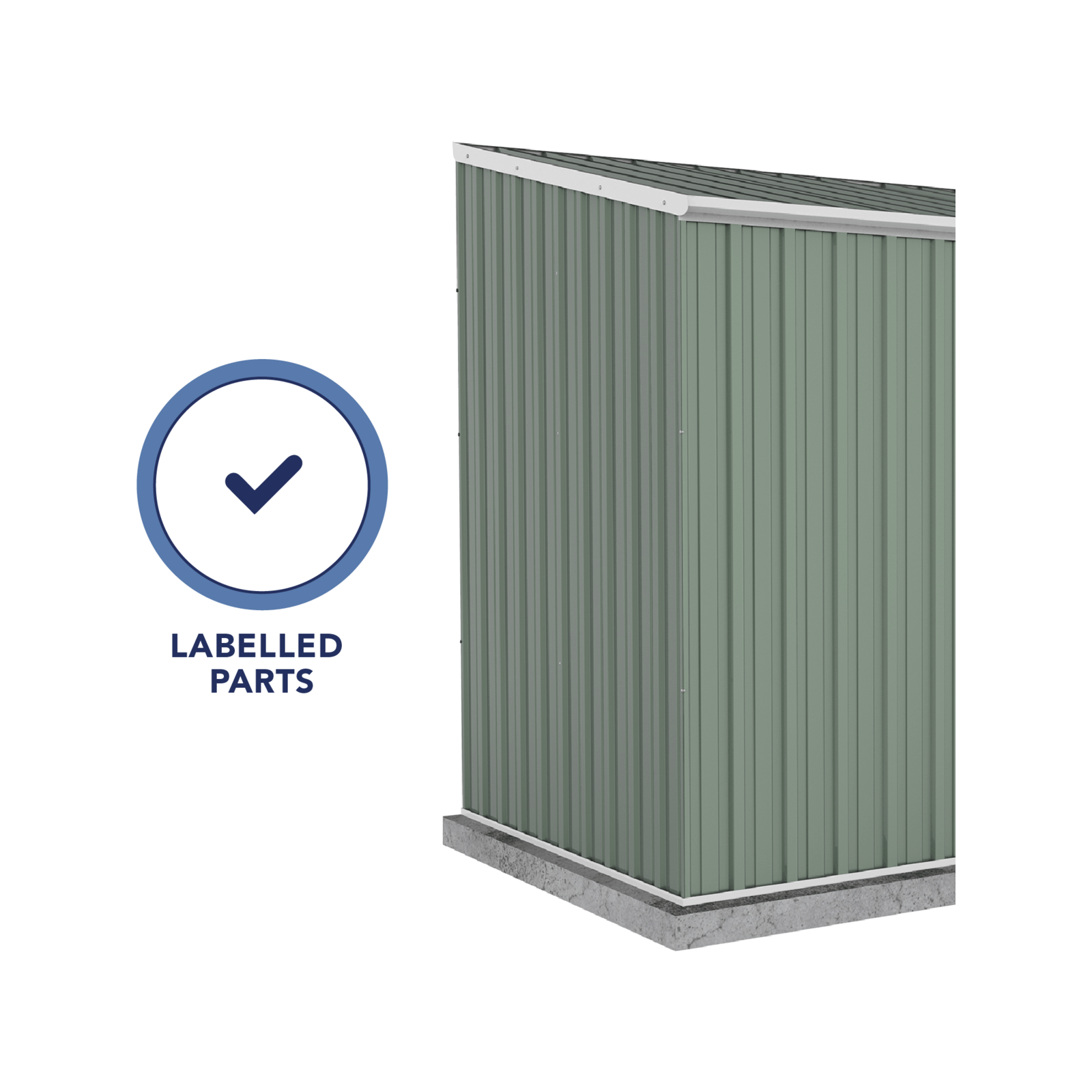Absco Sheds 3.0 x 1.52 x 2.08m Pale Eucalypt Space Saver Single Door Garden Shed 5 Absco Sheds 3.0 x 1.52 x 2.08m Pale Eucalypt Space Saver Single Door Garden Shed
