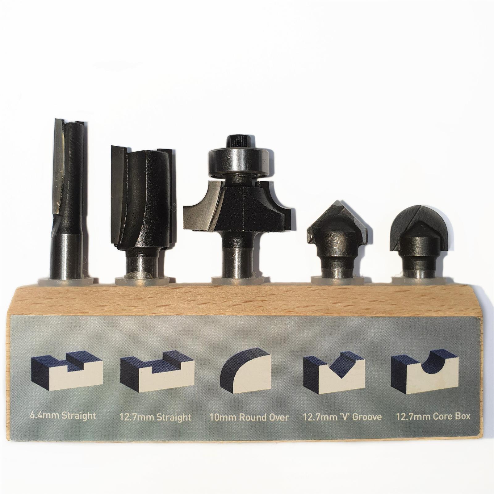 Ultra 6.4mm 5 Piece Router Bit Set