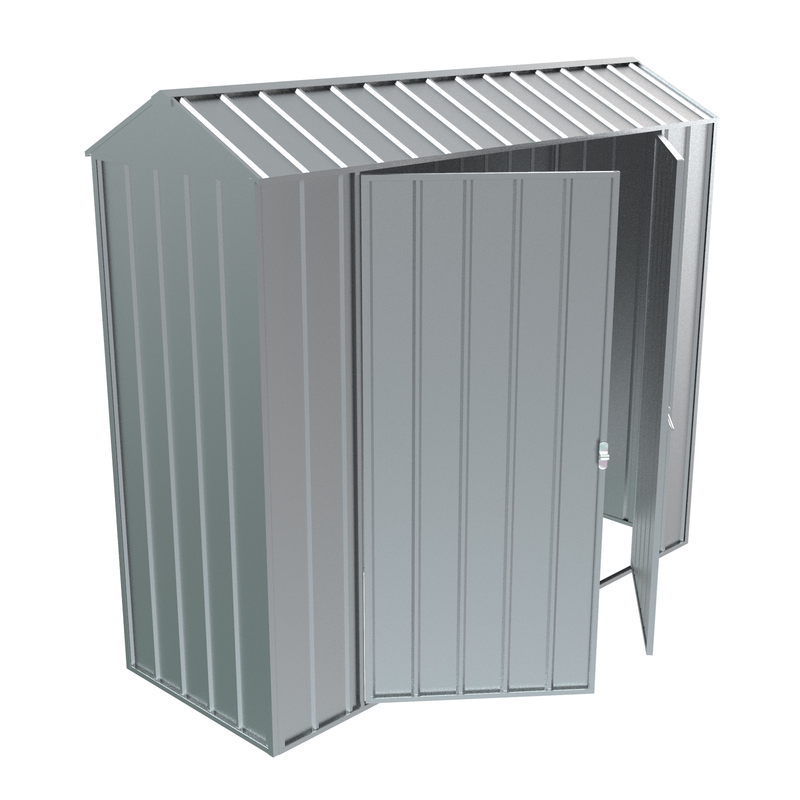 Build-a-Shed 0.8 x 2.3 x 2.1m Gable Double Hinged Side Door Shed - Zinc