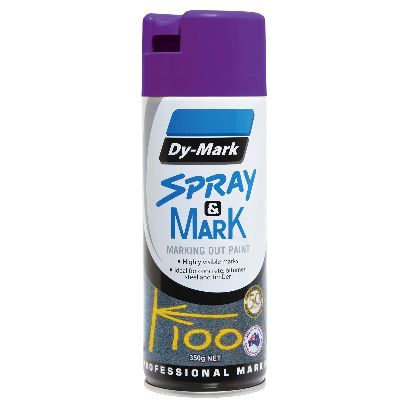 Dy-Mark 350g Fluoro Violet Spray And Mark Paint