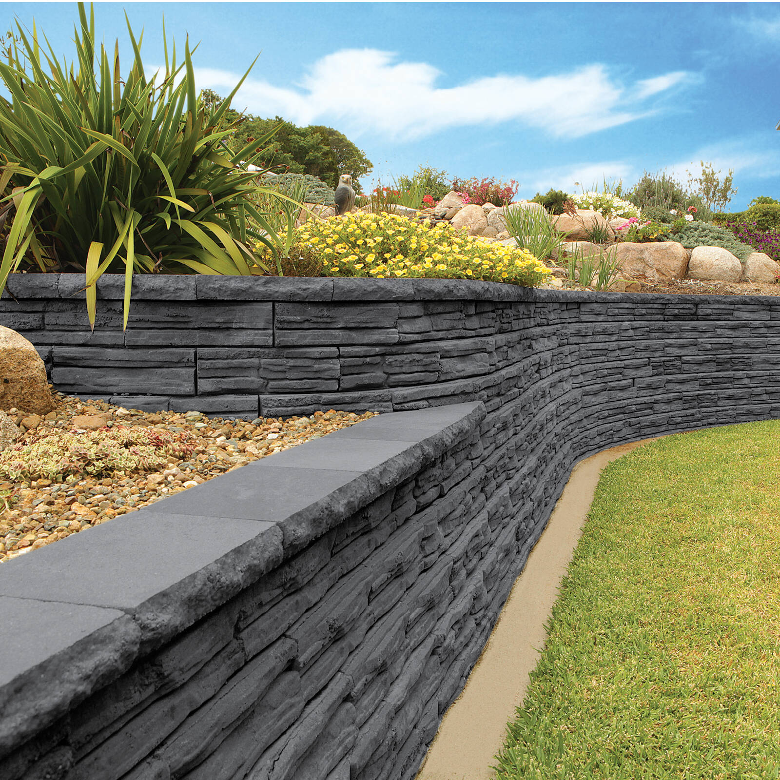 Adbri Masonry 300 x 200 x 50mm Bluestone Natural Impressions Cap - Bluestone