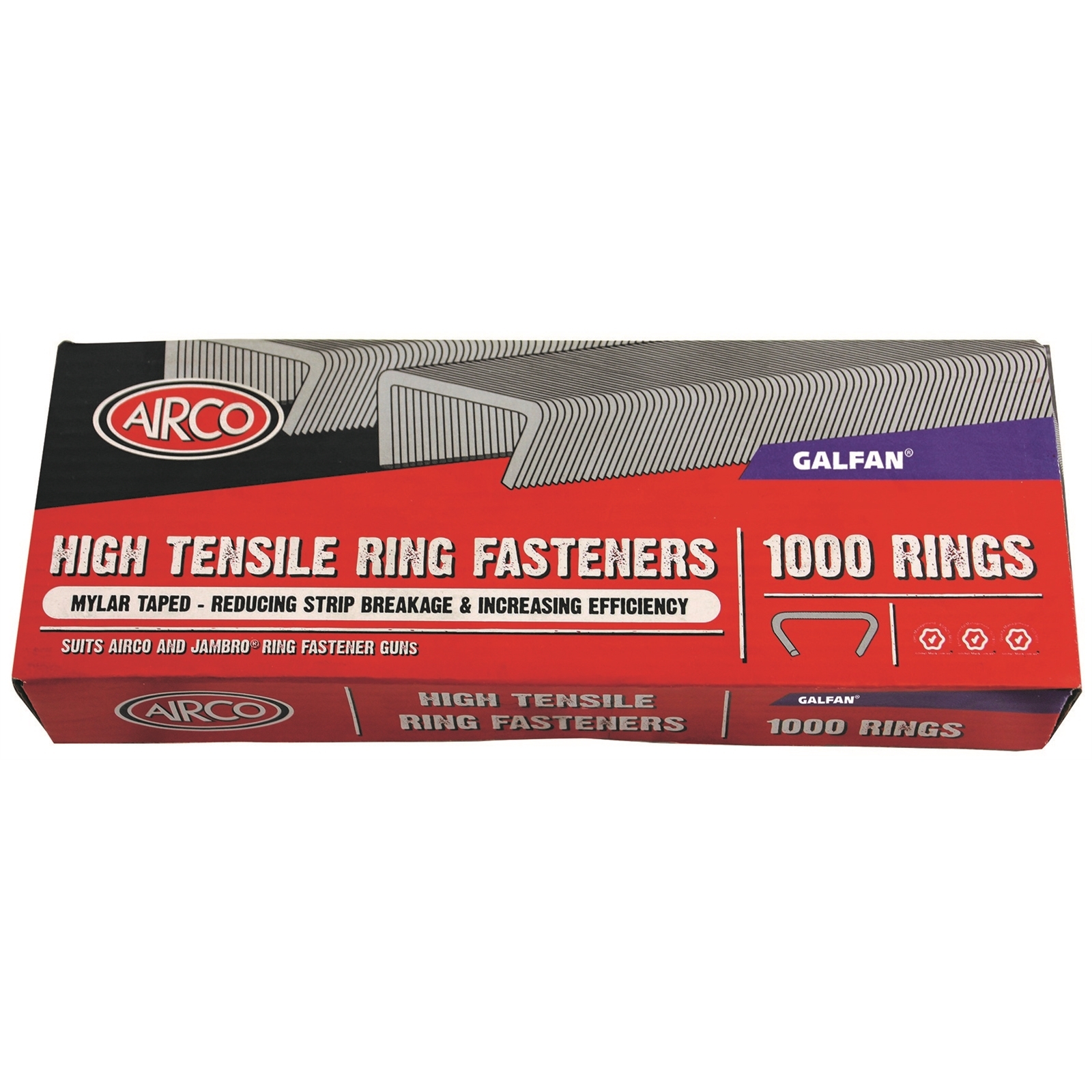 Airco 19mm High Tensile Galvanised Ring Fasteners