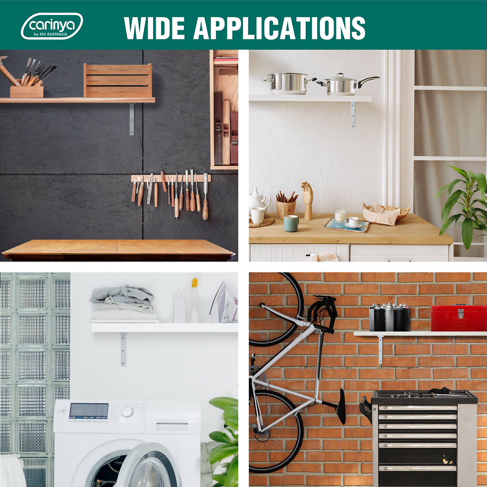 Carinya 100 x 125mm White Heavy Duty Angle Bracket