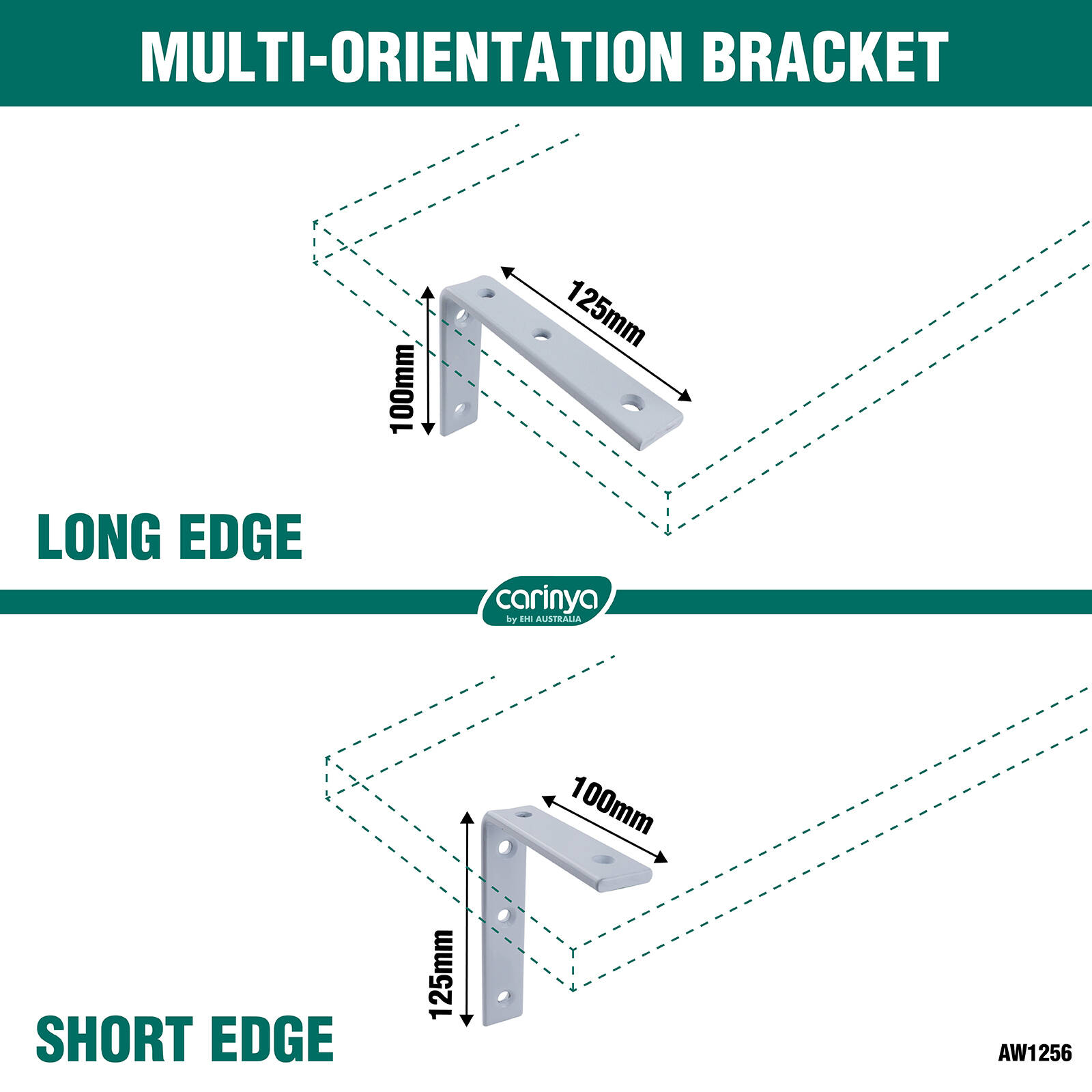 Carinya 100 x 125mm White Heavy Duty Angle Bracket 7 Carinya 100 x 125mm White Heavy Duty Angle Bracket