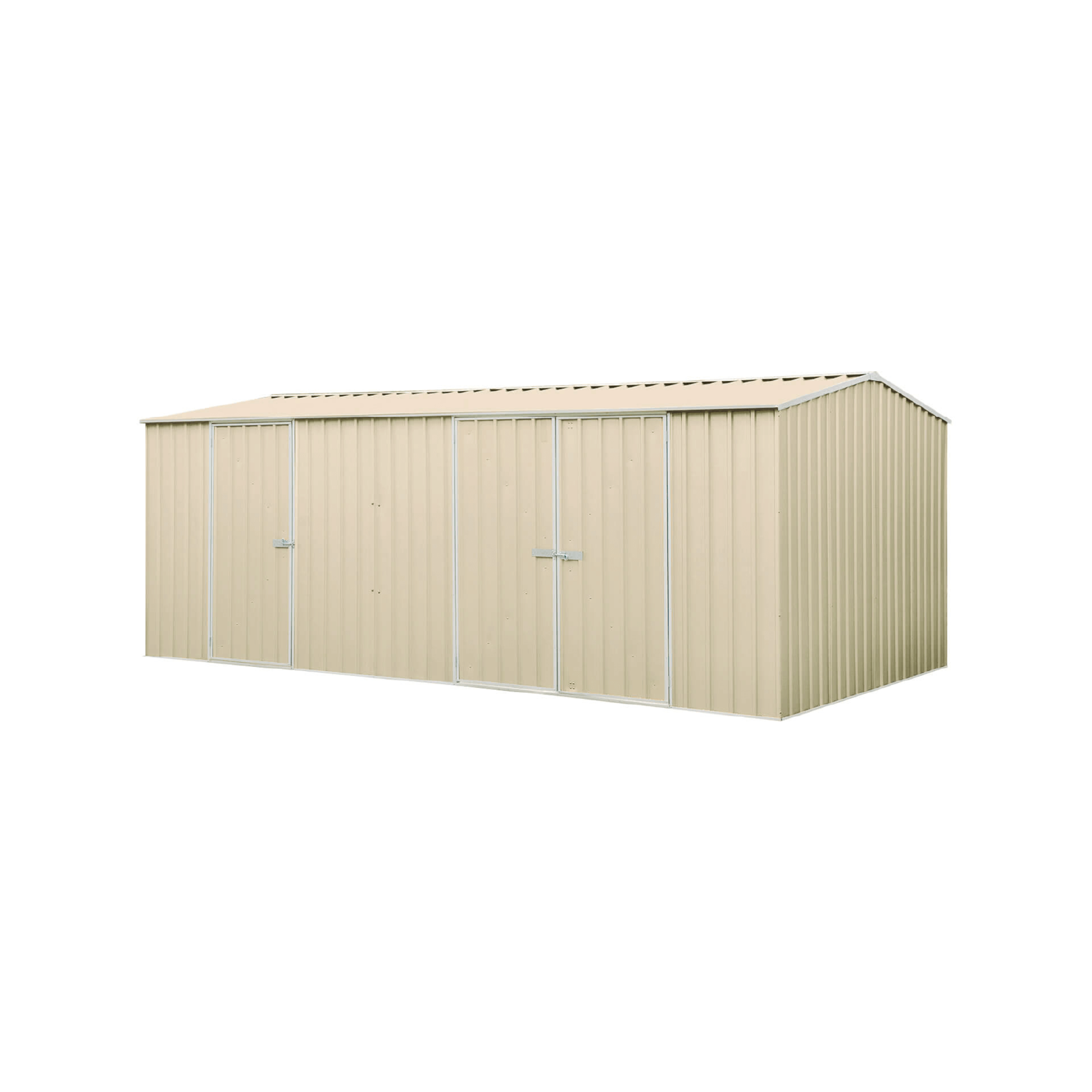 Absco Sheds 5.22 x 2.26 x 2.06m Cream Economy Three Door Garden Shed