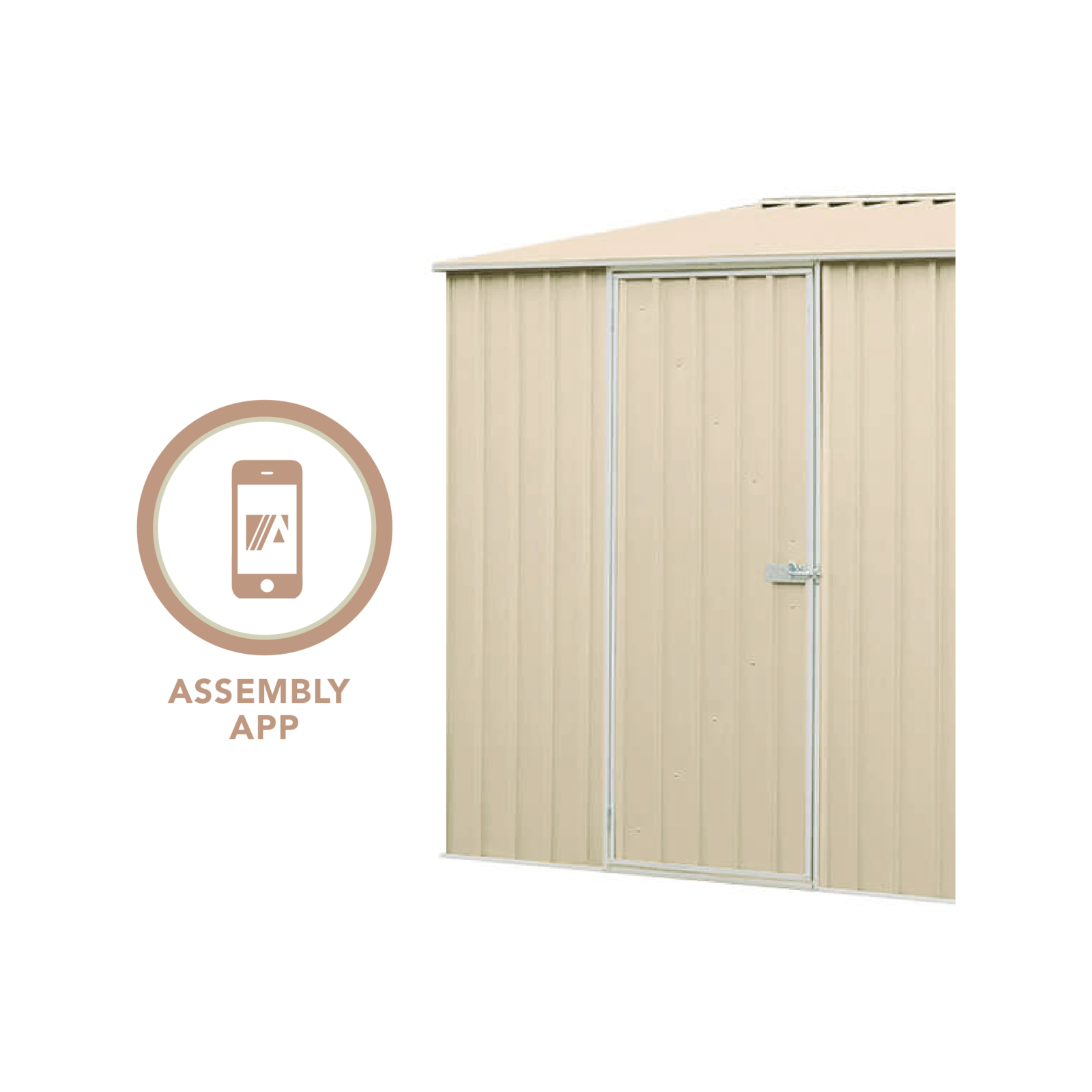 Absco Sheds 5.22 x 2.26 x 2.06m Cream Economy Three Door Garden Shed 5 Absco Sheds 5.22 x 2.26 x 2.06m Cream Economy Three Door Garden Shed