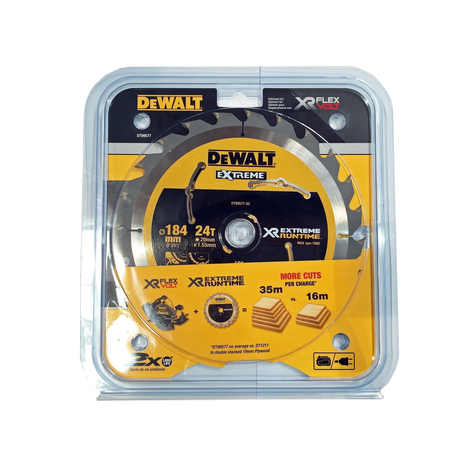 DeWALT 184mm 24T XR Circular Saw Blade